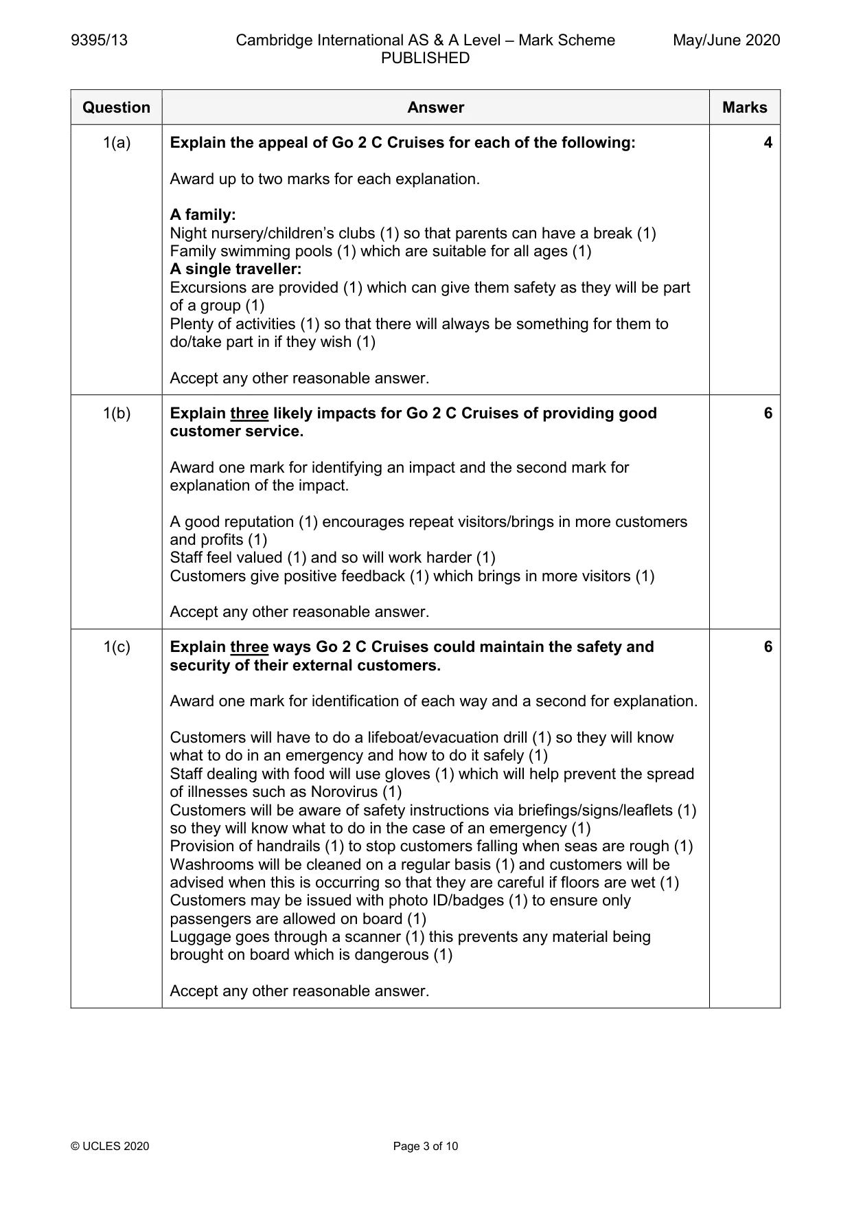Mark scheme, page 3 of 10