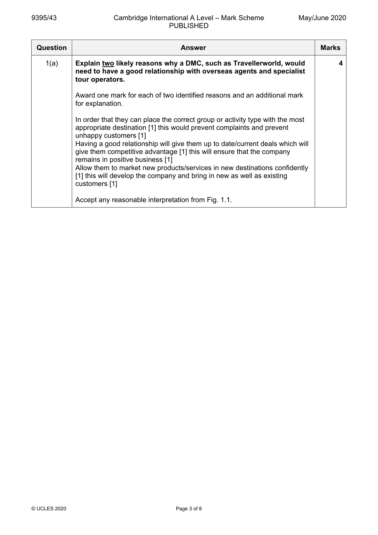 Mark scheme, page 3 of 8