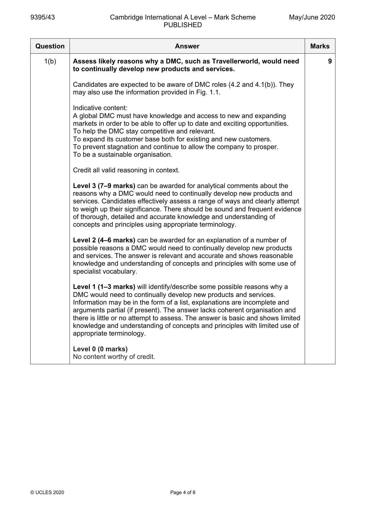 Mark scheme, page 4 of 8