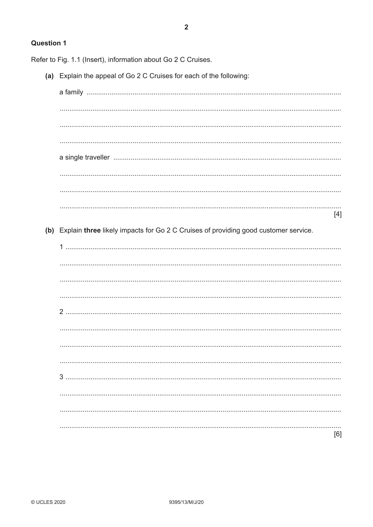 Cambridge A Level Travel and Tourism 9395 2020 May/June Paper 1 · Variant 3 question paper, page 2 of 16