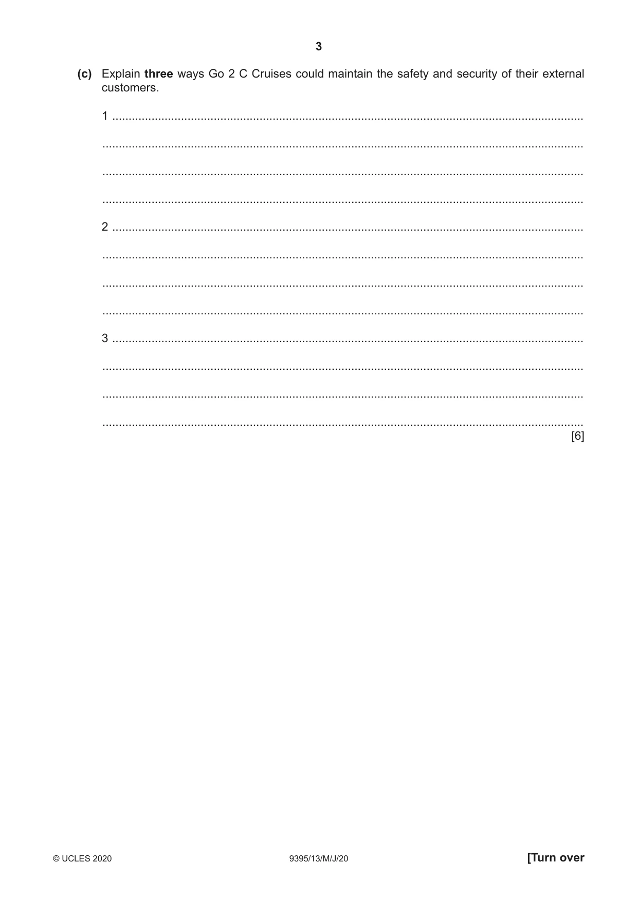 Cambridge A Level Travel and Tourism 9395 2020 May/June Paper 1 · Variant 3 question paper, page 3 of 16