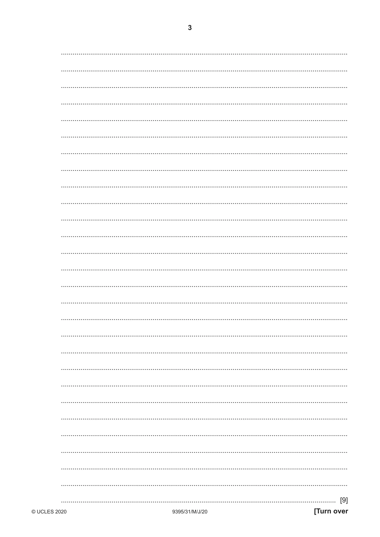 Cambridge A Level Travel and Tourism 9395 2020 May/June Paper 3 · Variant 1 question paper, page 3 of 12