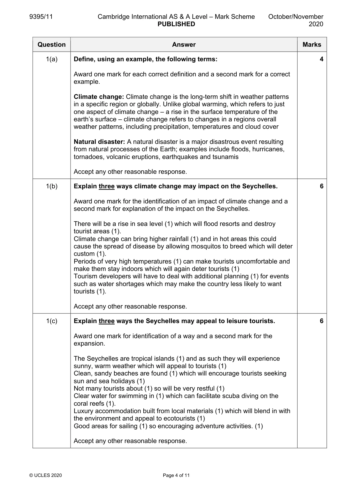 Mark scheme, page 4 of 11
