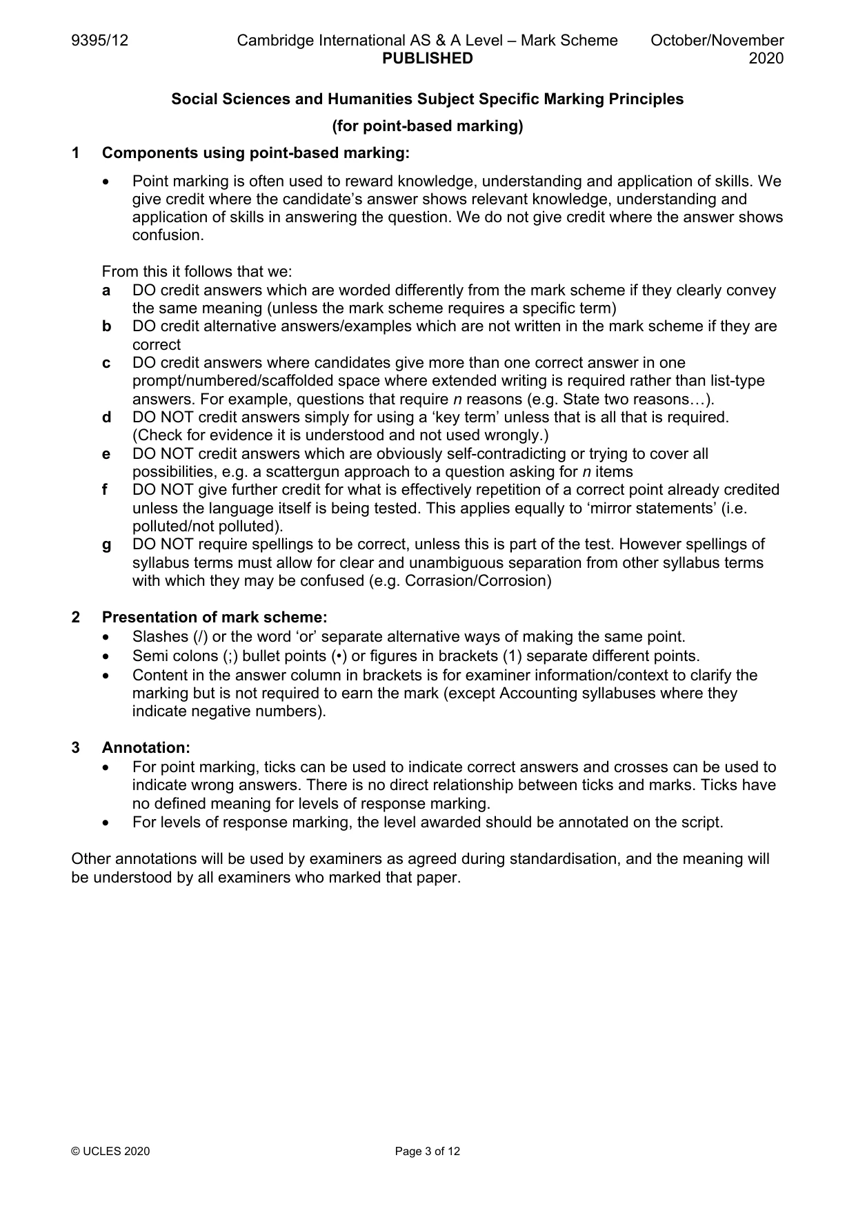 Mark scheme, page 3 of 12