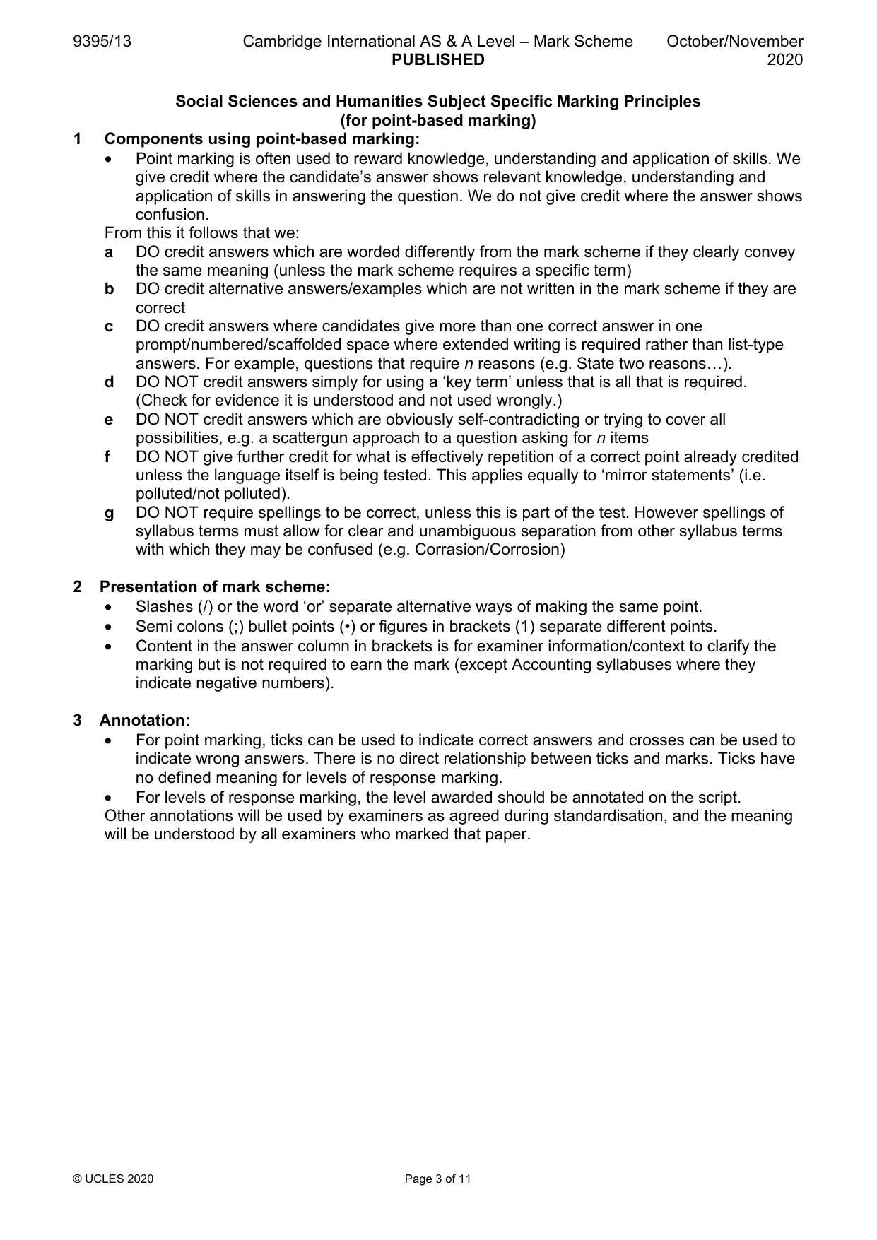 Mark scheme, page 3 of 11