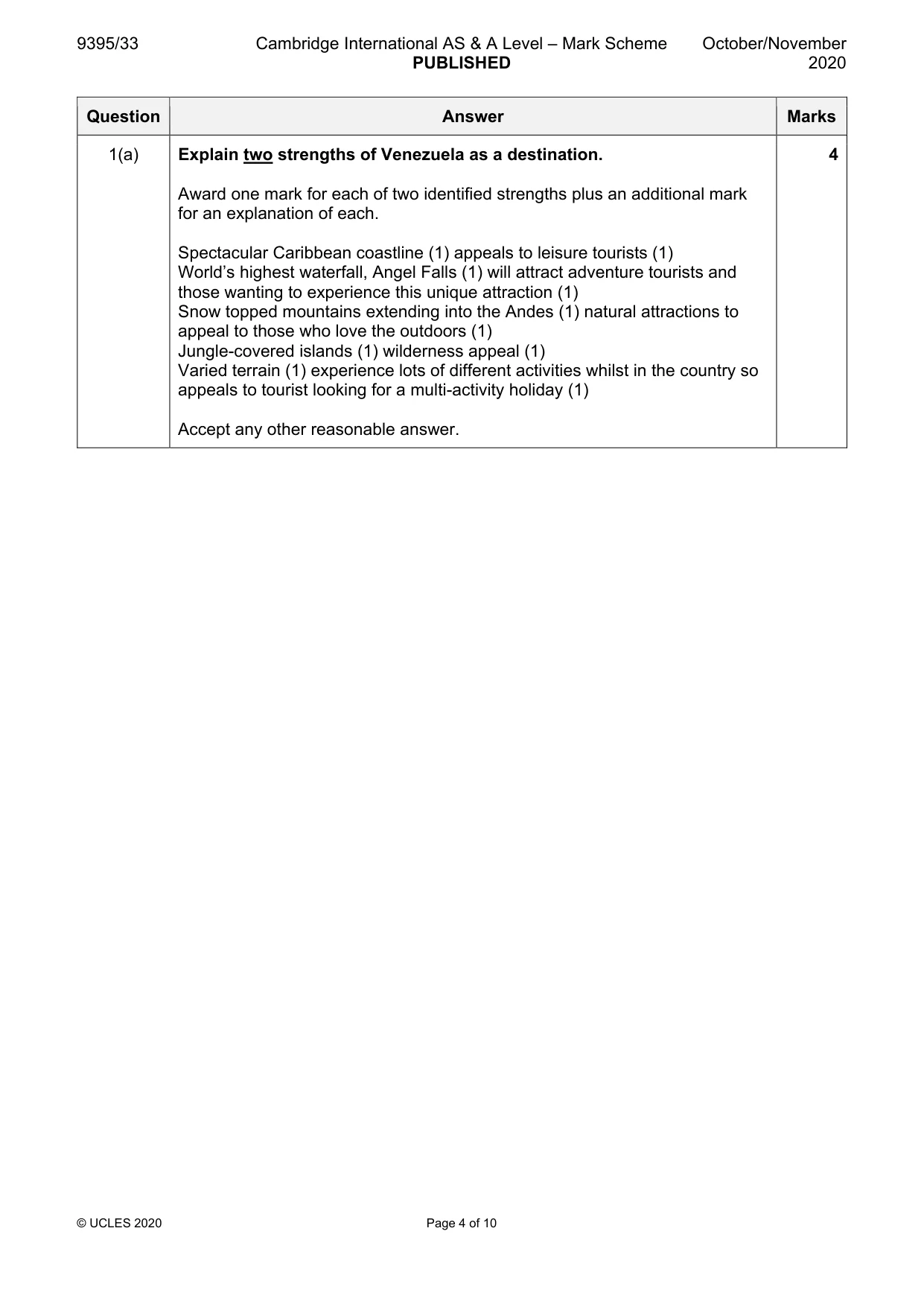 Mark scheme, page 4 of 10