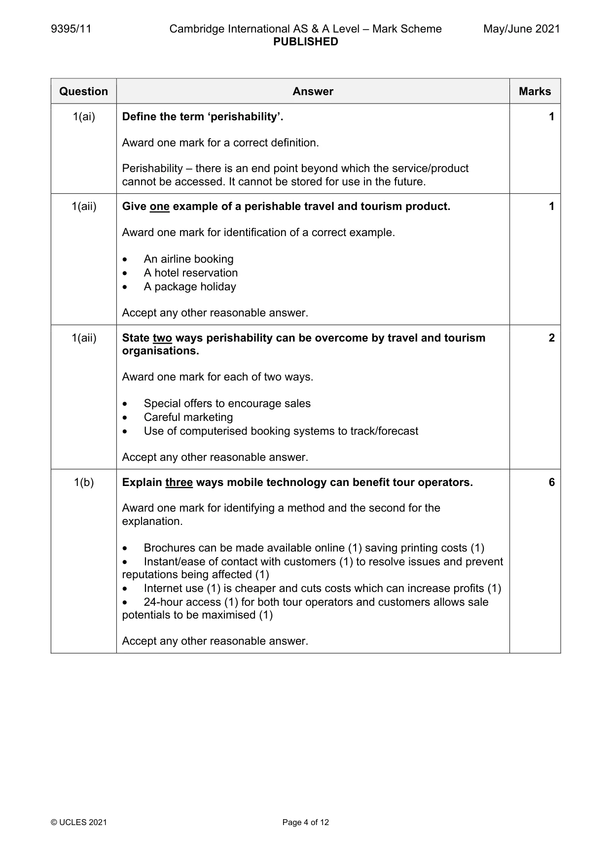 Mark scheme, page 4 of 12