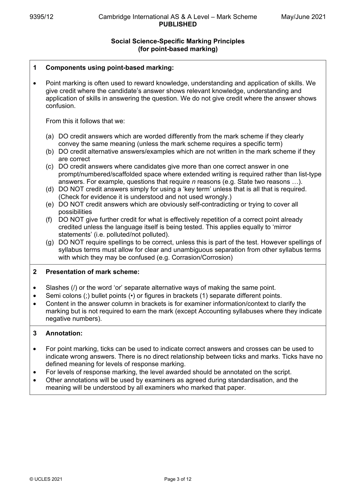 Mark scheme, page 3 of 12