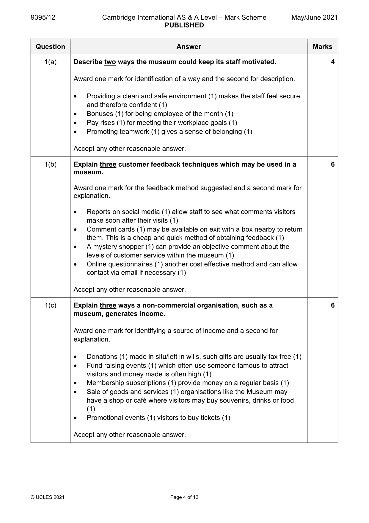 Mark scheme, page 4 of 12