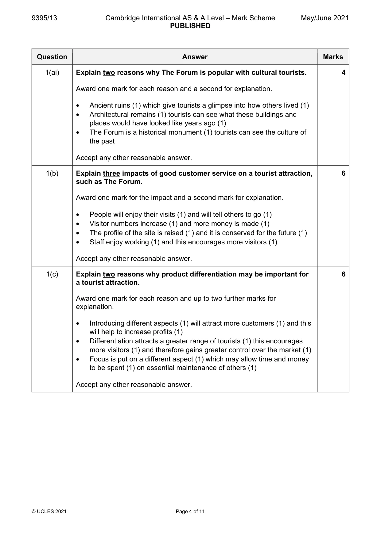 Mark scheme, page 4 of 11