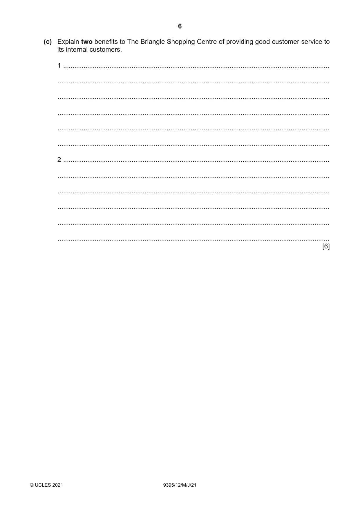 Cambridge A Level Travel and Tourism 9395 2021 May/June Paper 1 · Variant 2 question paper, page 6 of 16