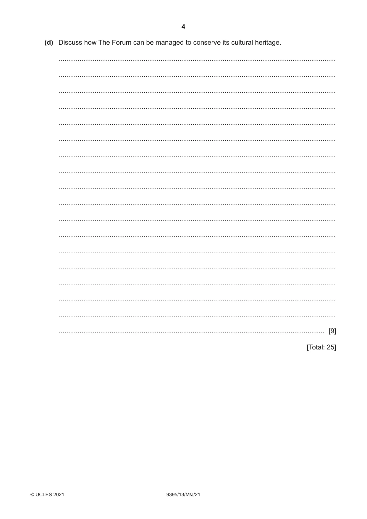 Cambridge A Level Travel and Tourism 9395 2021 May/June Paper 1 · Variant 3 question paper, page 4 of 16