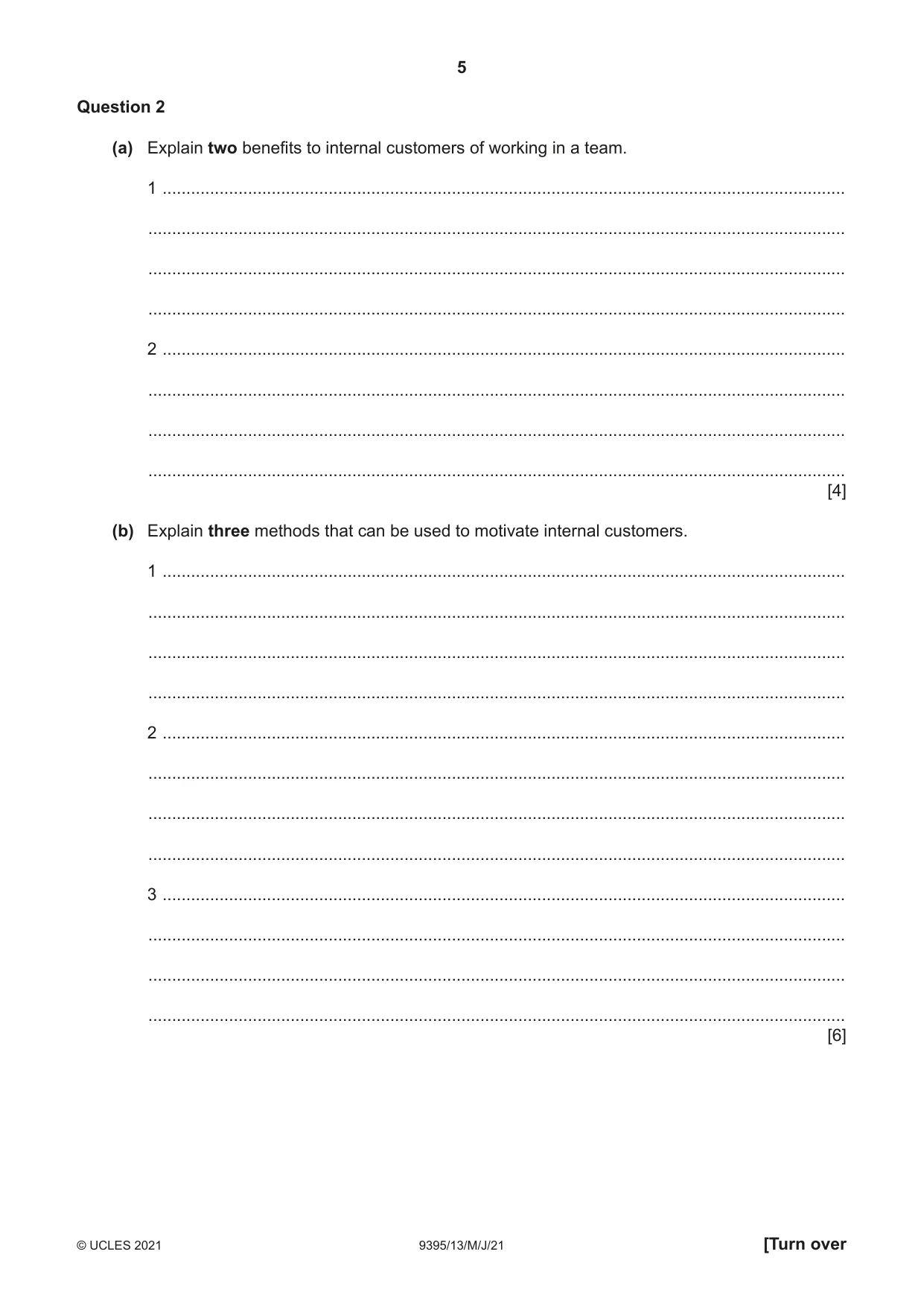 Cambridge A Level Travel and Tourism 9395 2021 May/June Paper 1 · Variant 3 question paper, page 5 of 16