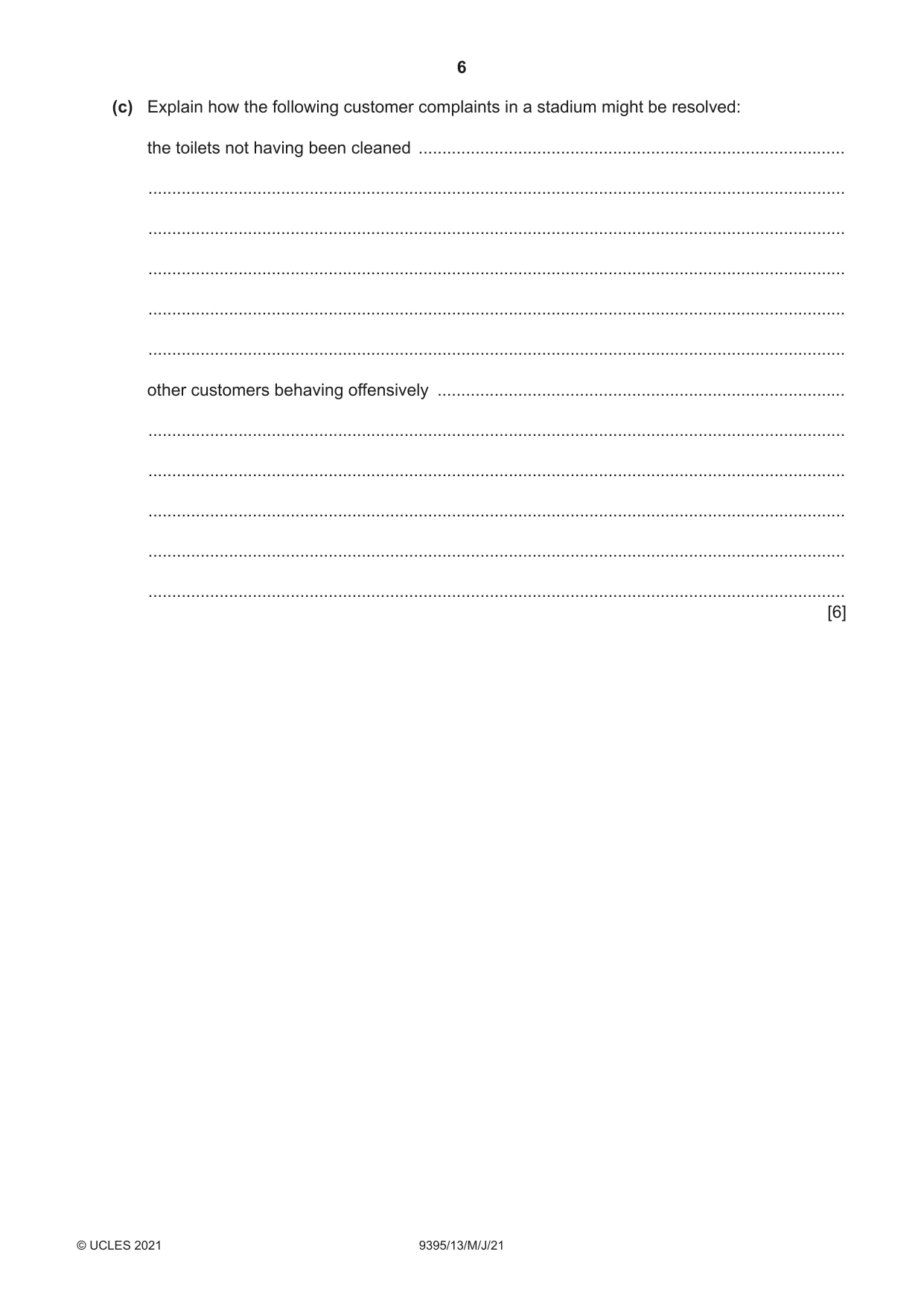 Cambridge A Level Travel and Tourism 9395 2021 May/June Paper 1 · Variant 3 question paper, page 6 of 16