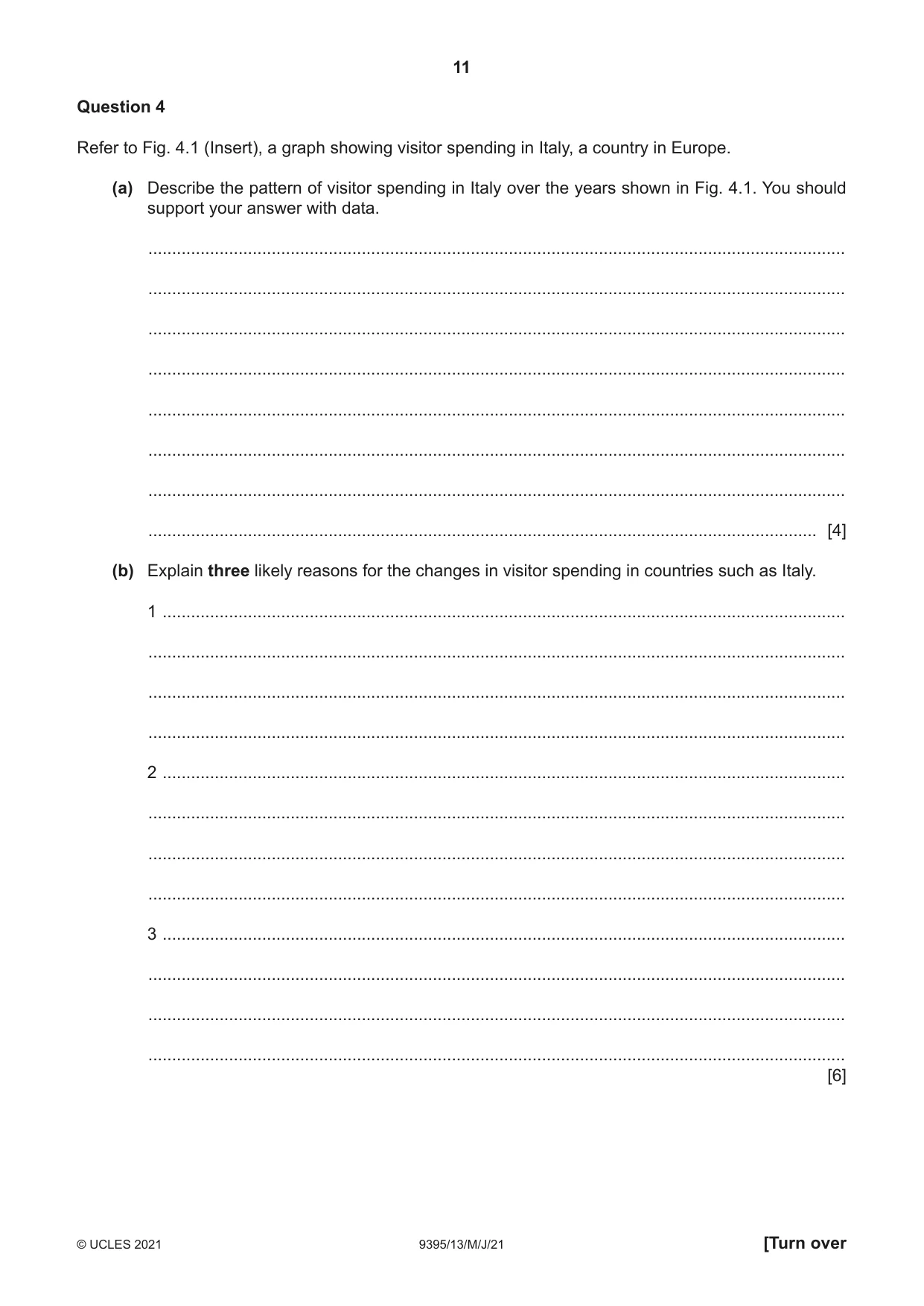 Cambridge A Level Travel and Tourism 9395 2021 May/June Paper 1 · Variant 3 question paper, page 11 of 16