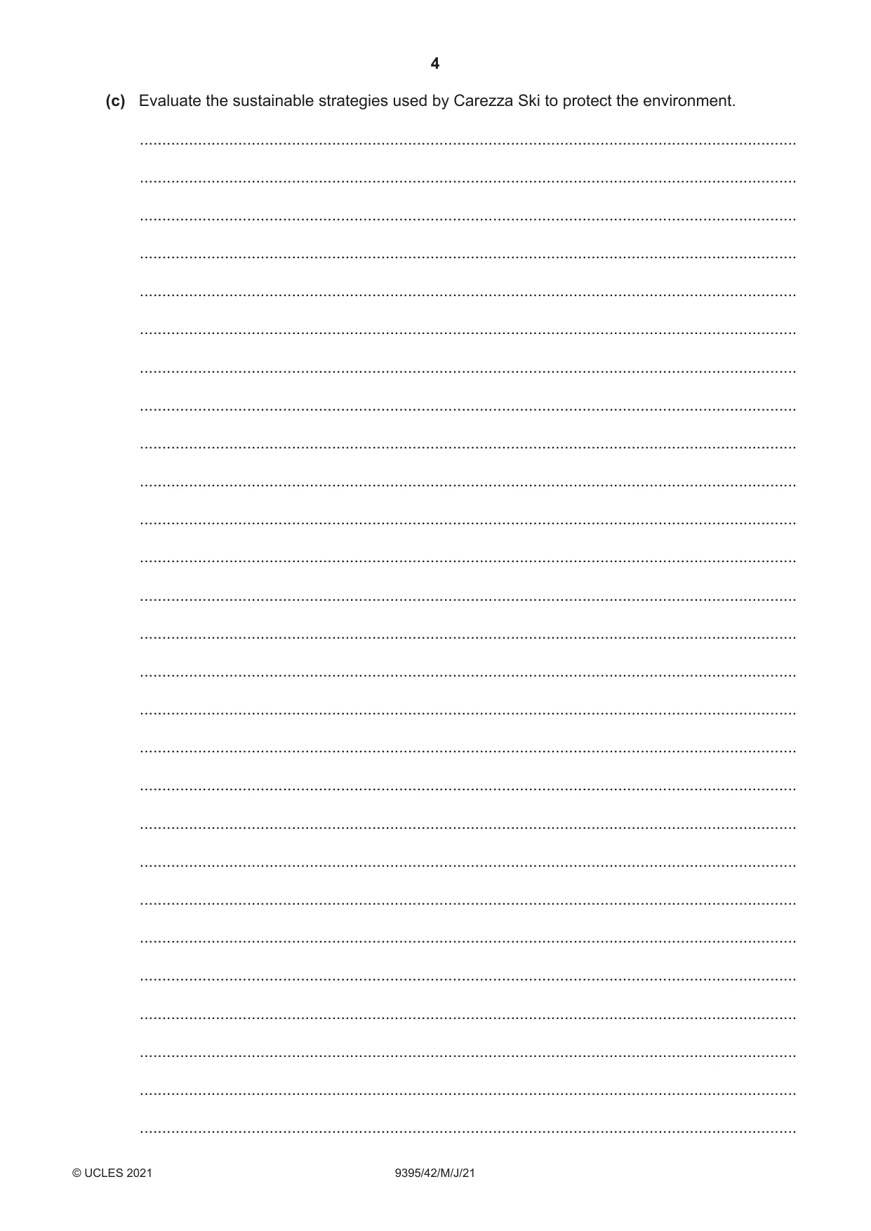 Cambridge A Level Travel and Tourism 9395 2021 May/June Paper 4 · Variant 2 question paper, page 4 of 12
