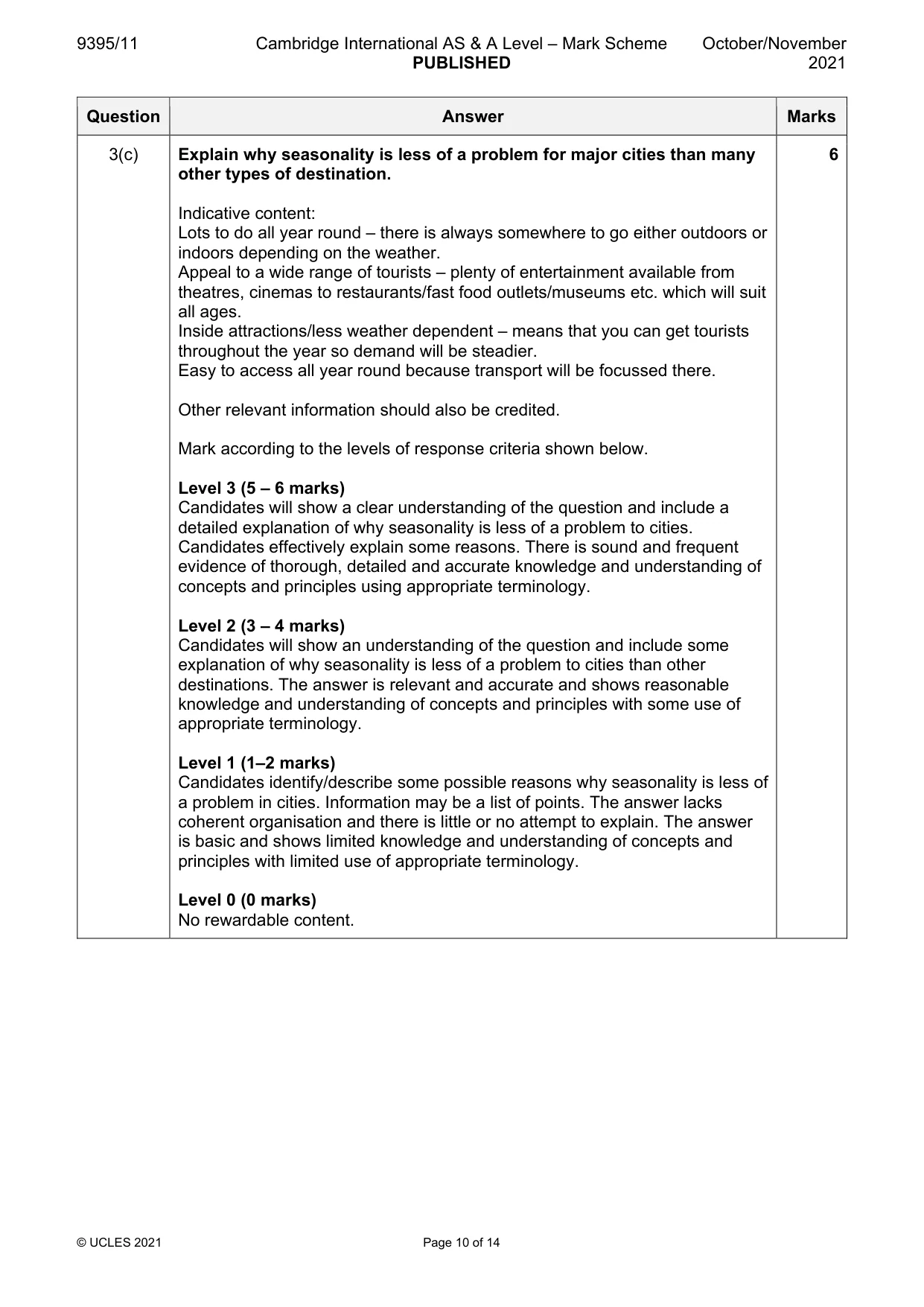 Mark scheme, page 10 of 14
