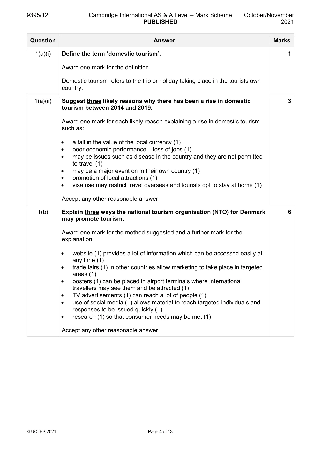 Mark scheme, page 4 of 13