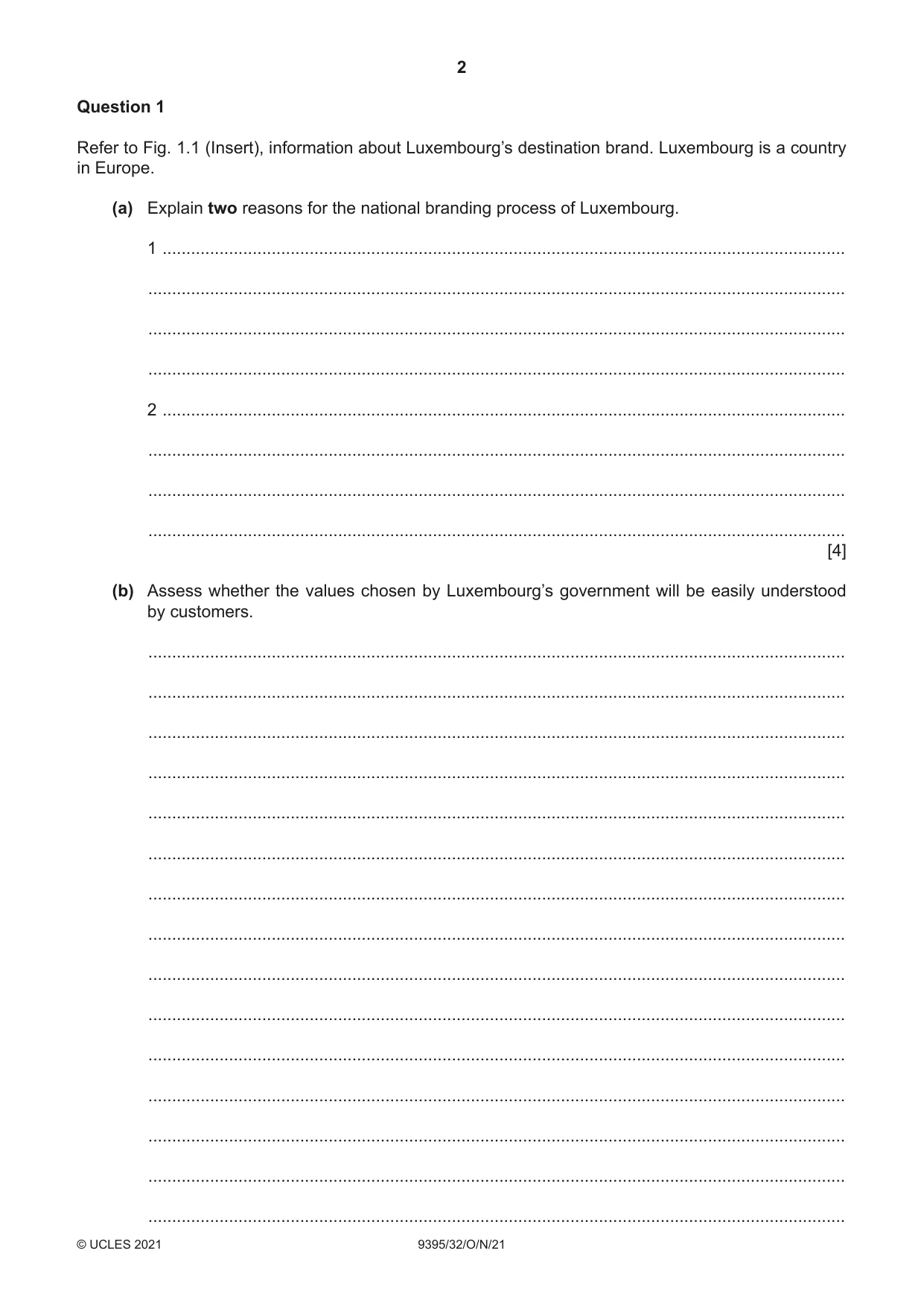 Cambridge A Level Travel and Tourism 9395 2021 Oct/Nov Paper 3 · Variant 2 question paper, page 2 of 12
