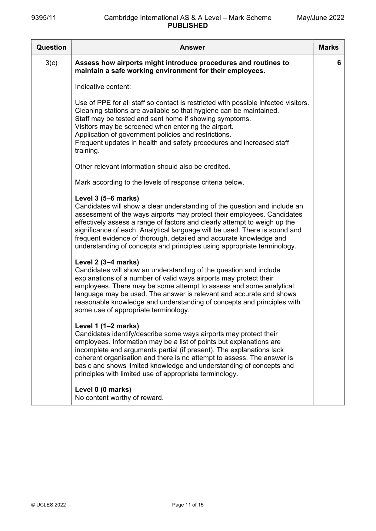 Mark scheme, page 11 of 15