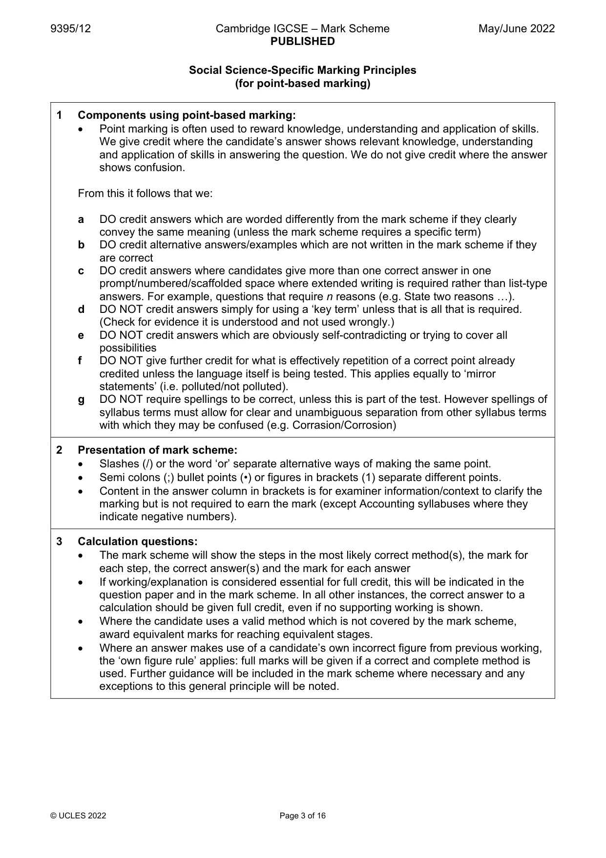 Mark scheme, page 3 of 16