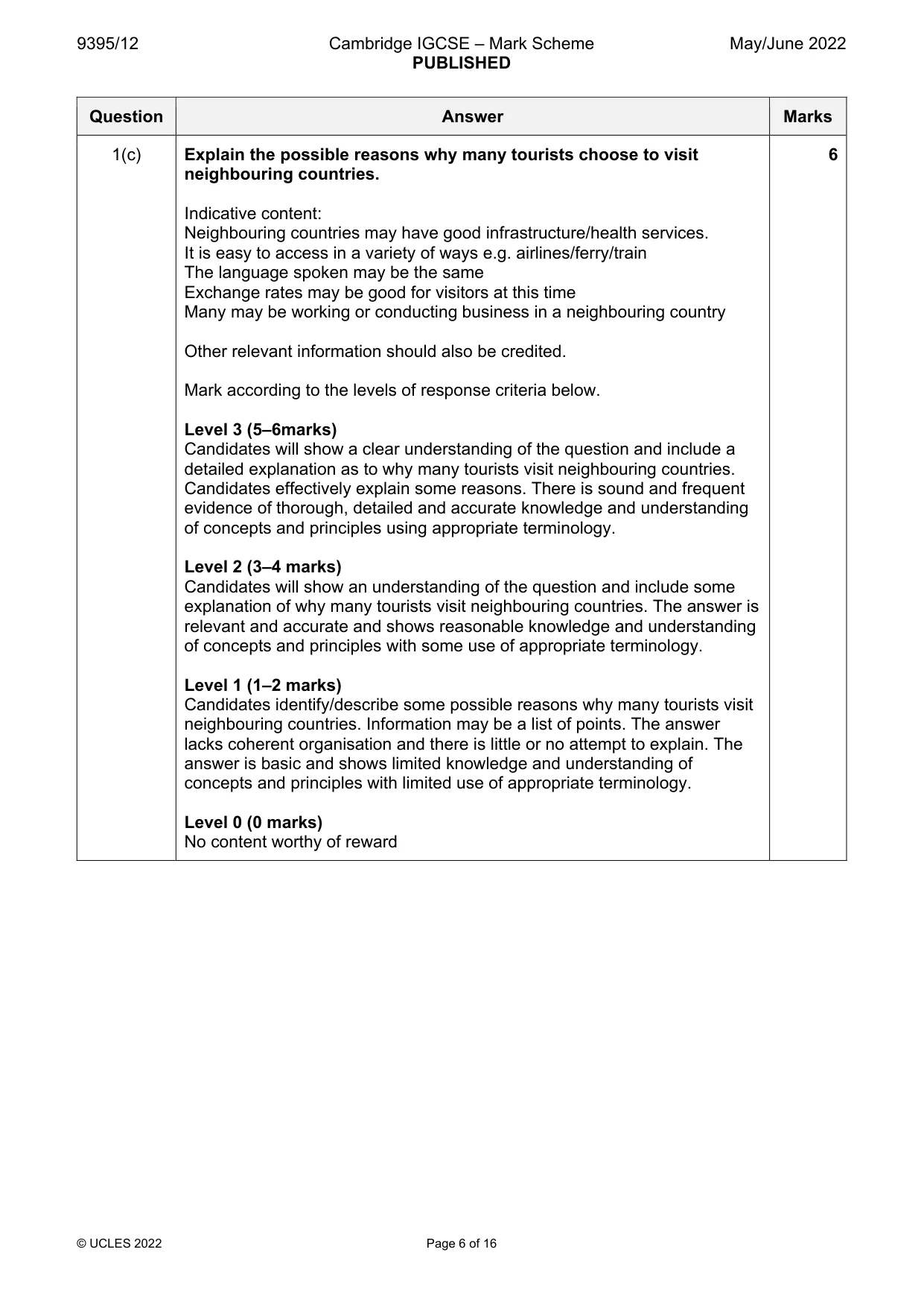 Mark scheme, page 6 of 16