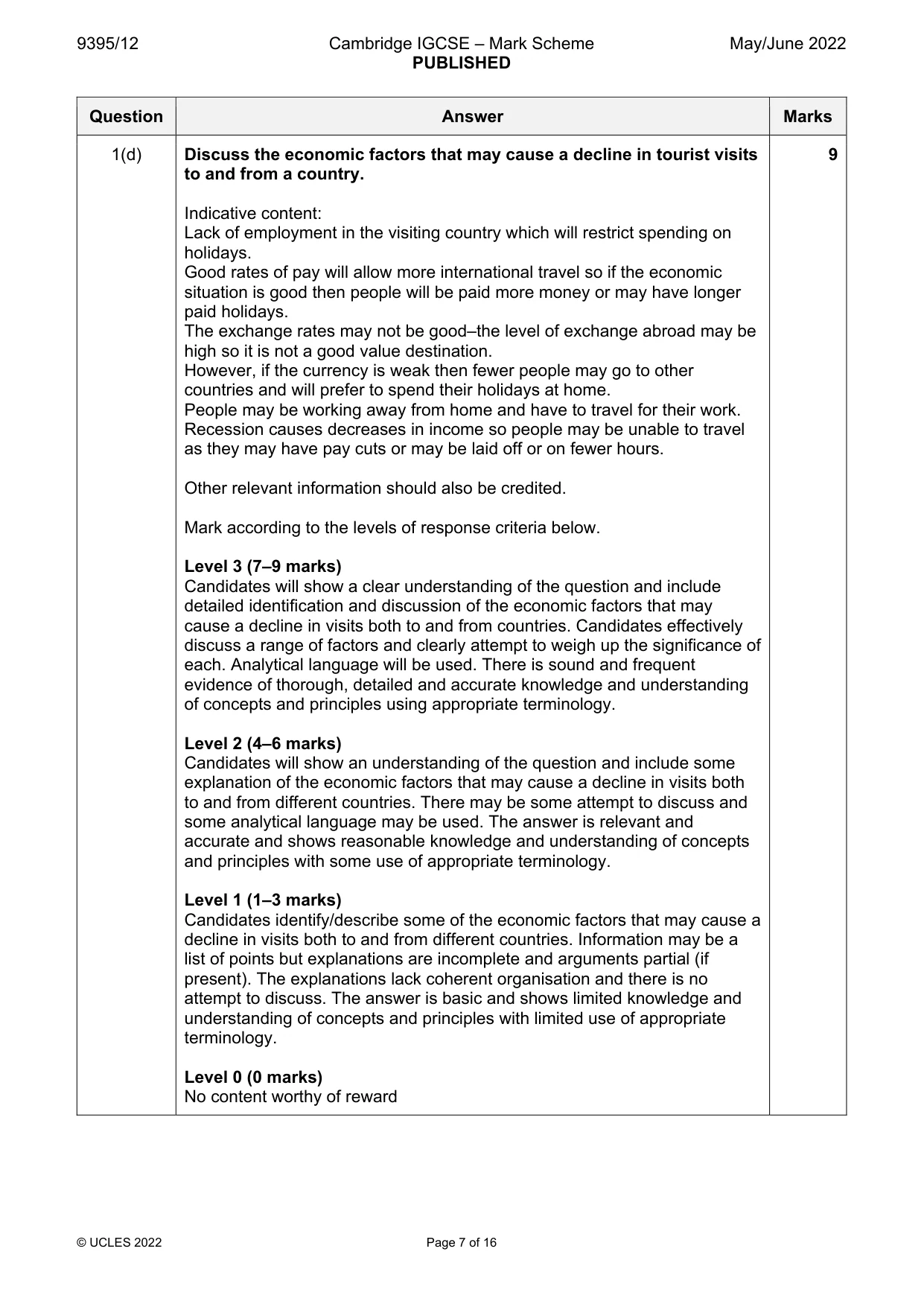 Mark scheme, page 7 of 16