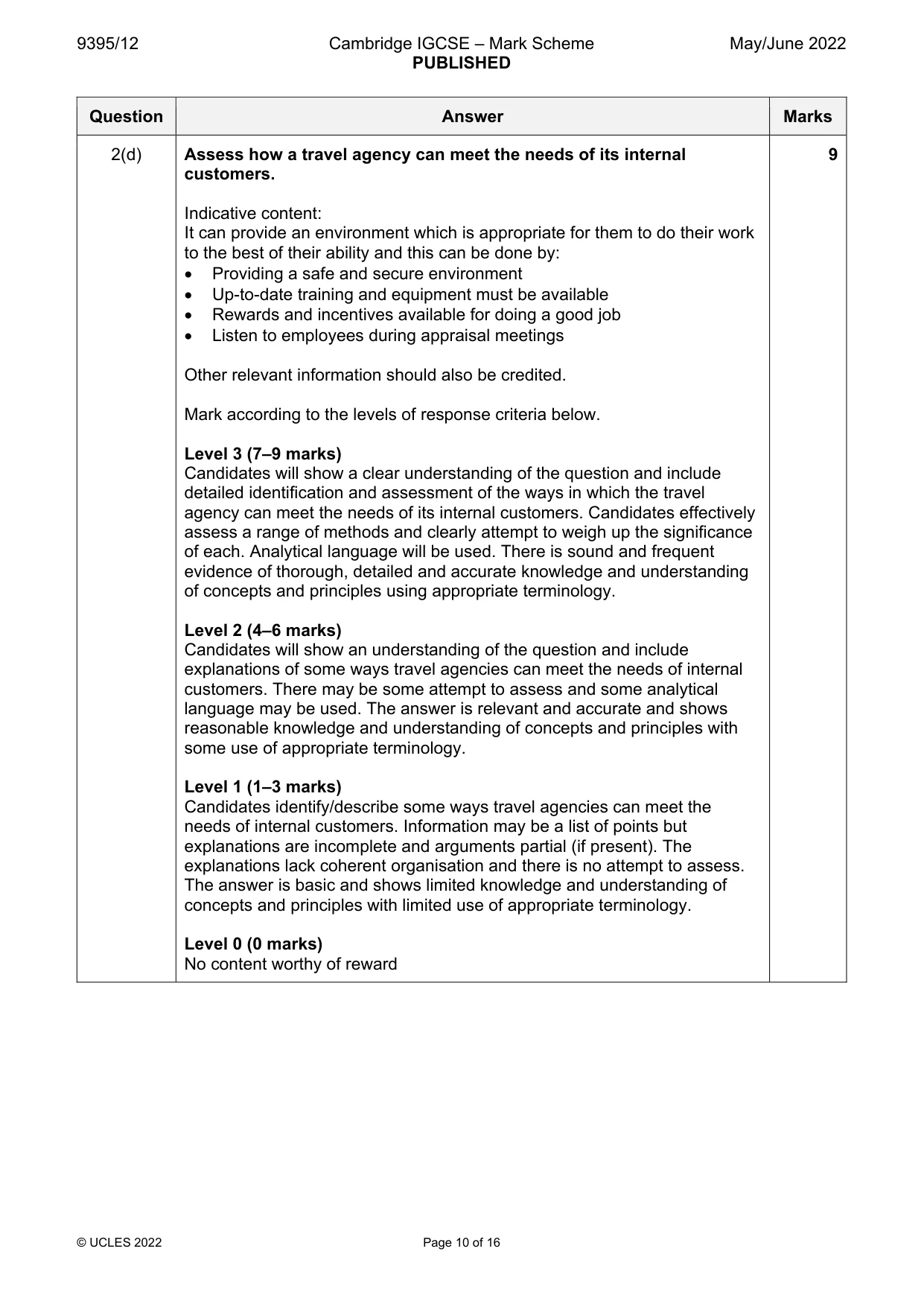 Mark scheme, page 10 of 16