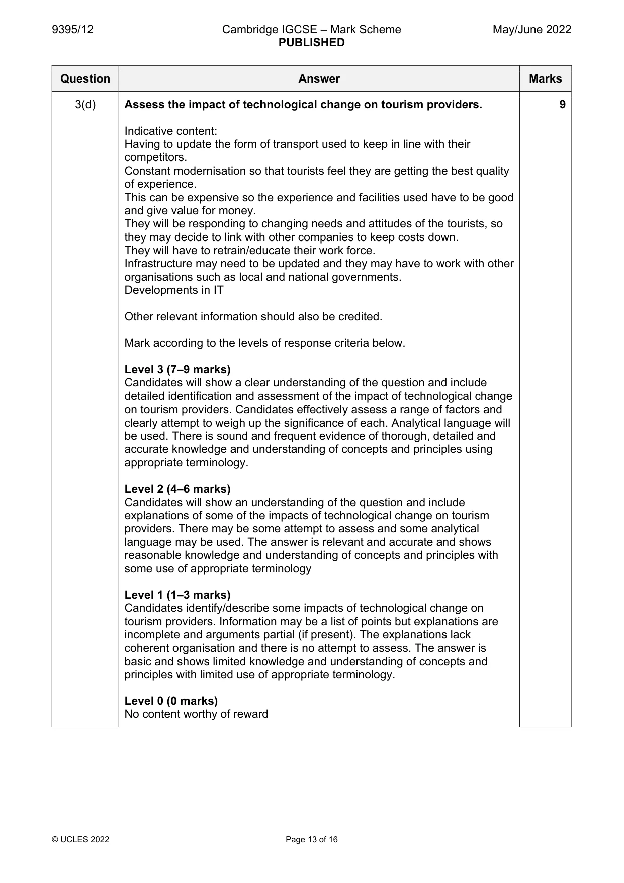 Mark scheme, page 13 of 16