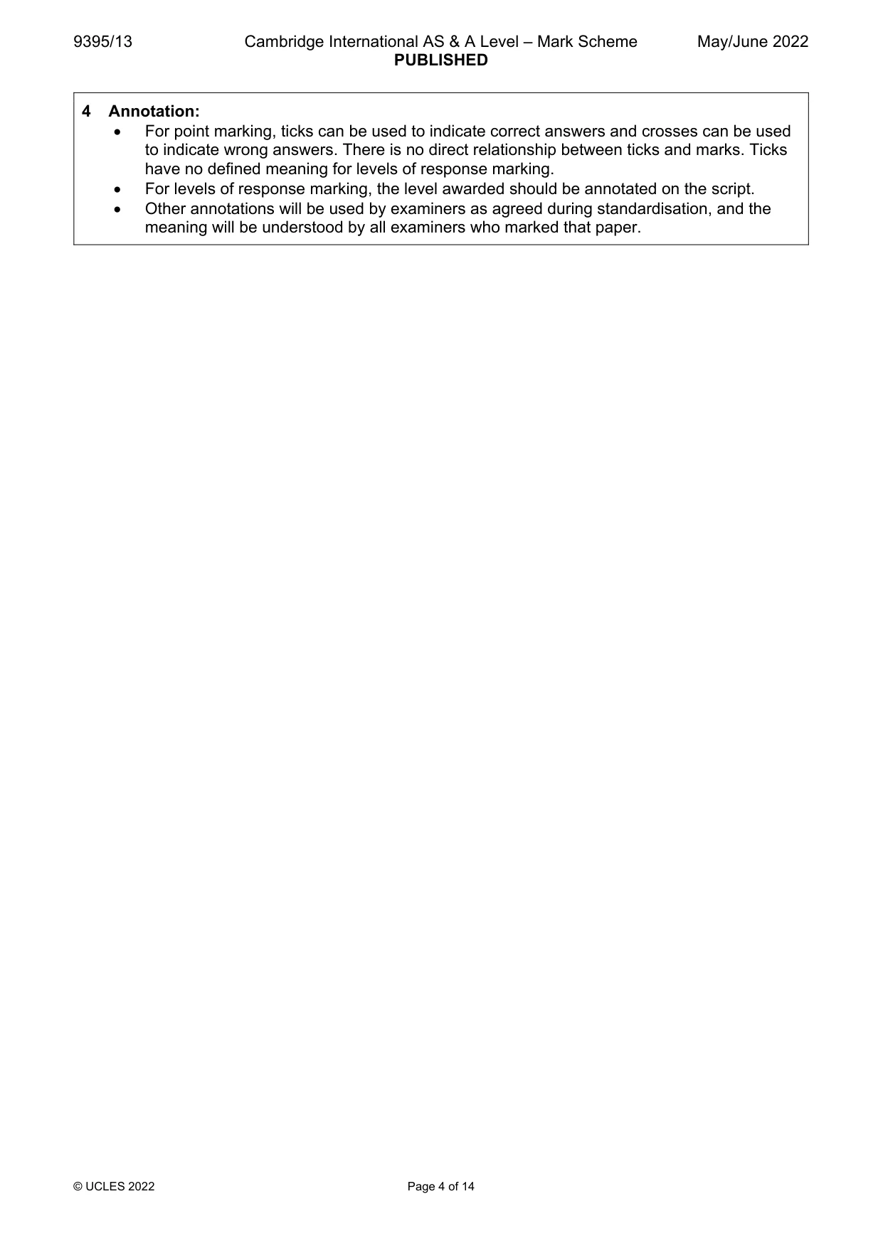 Mark scheme, page 4 of 14