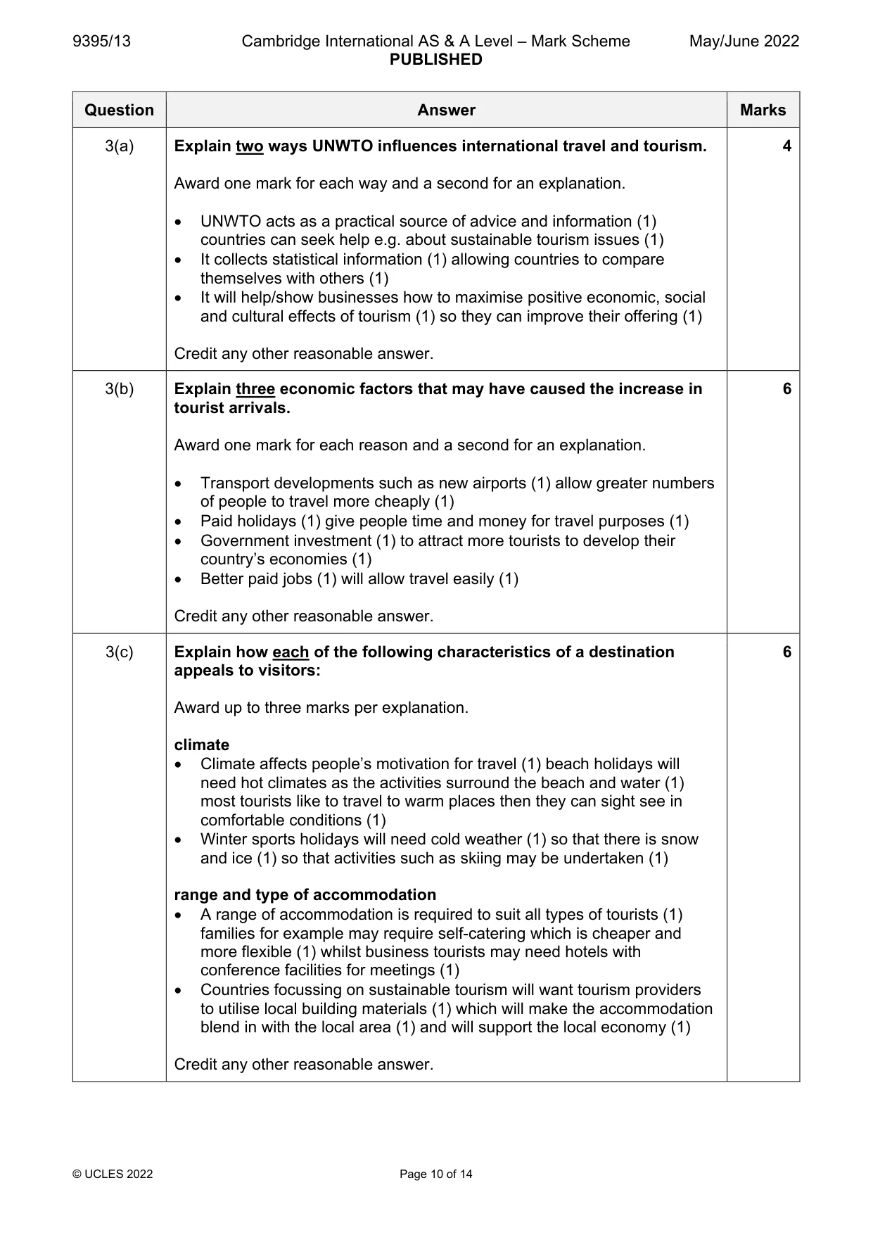 Mark scheme, page 10 of 14