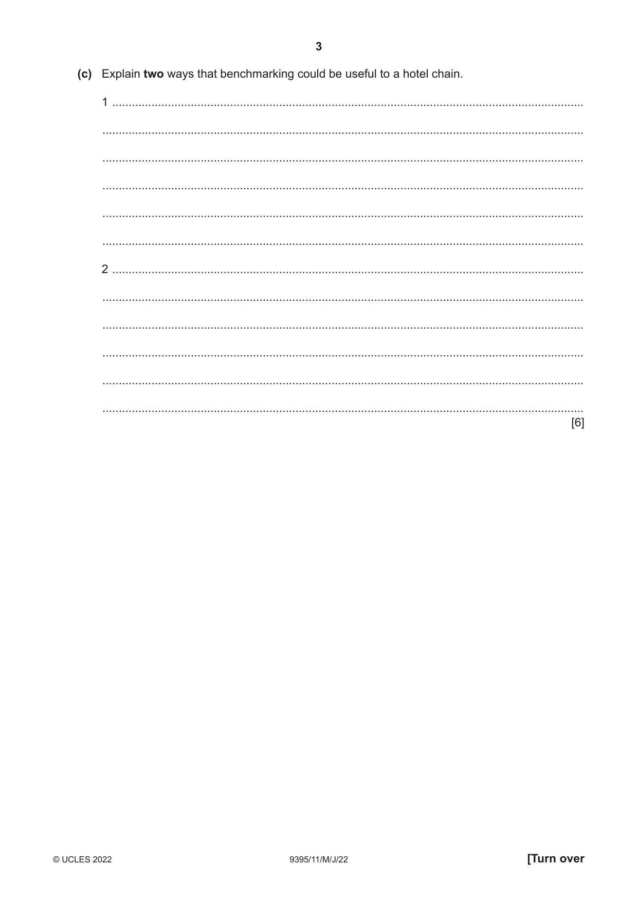 Cambridge A Level Travel and Tourism 9395 2022 May/June Paper 1 · Variant 1 question paper, page 3 of 16
