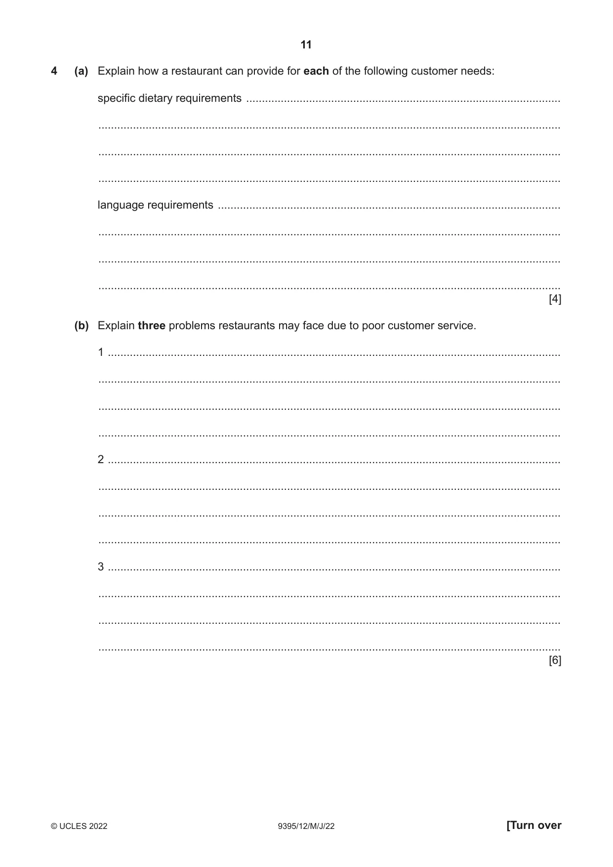 Cambridge A Level Travel and Tourism 9395 2022 May/June Paper 1 · Variant 2 question paper, page 11 of 16
