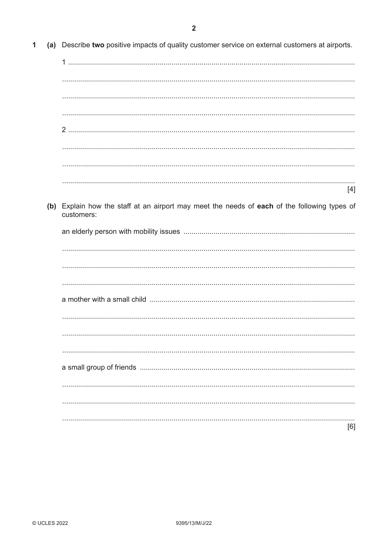 Cambridge A Level Travel and Tourism 9395 2022 May/June Paper 1 · Variant 3 question paper, page 2 of 16