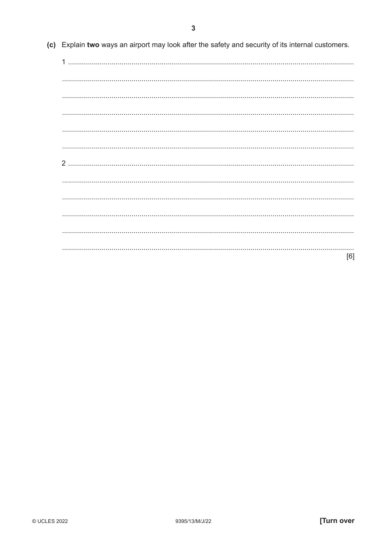 Cambridge A Level Travel and Tourism 9395 2022 May/June Paper 1 · Variant 3 question paper, page 3 of 16