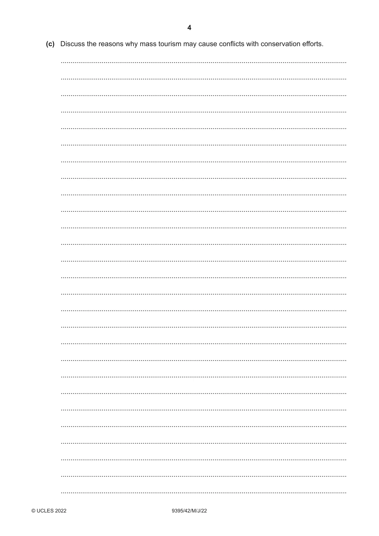 Cambridge A Level Travel and Tourism 9395 2022 May/June Paper 4 · Variant 2 question paper, page 4 of 12