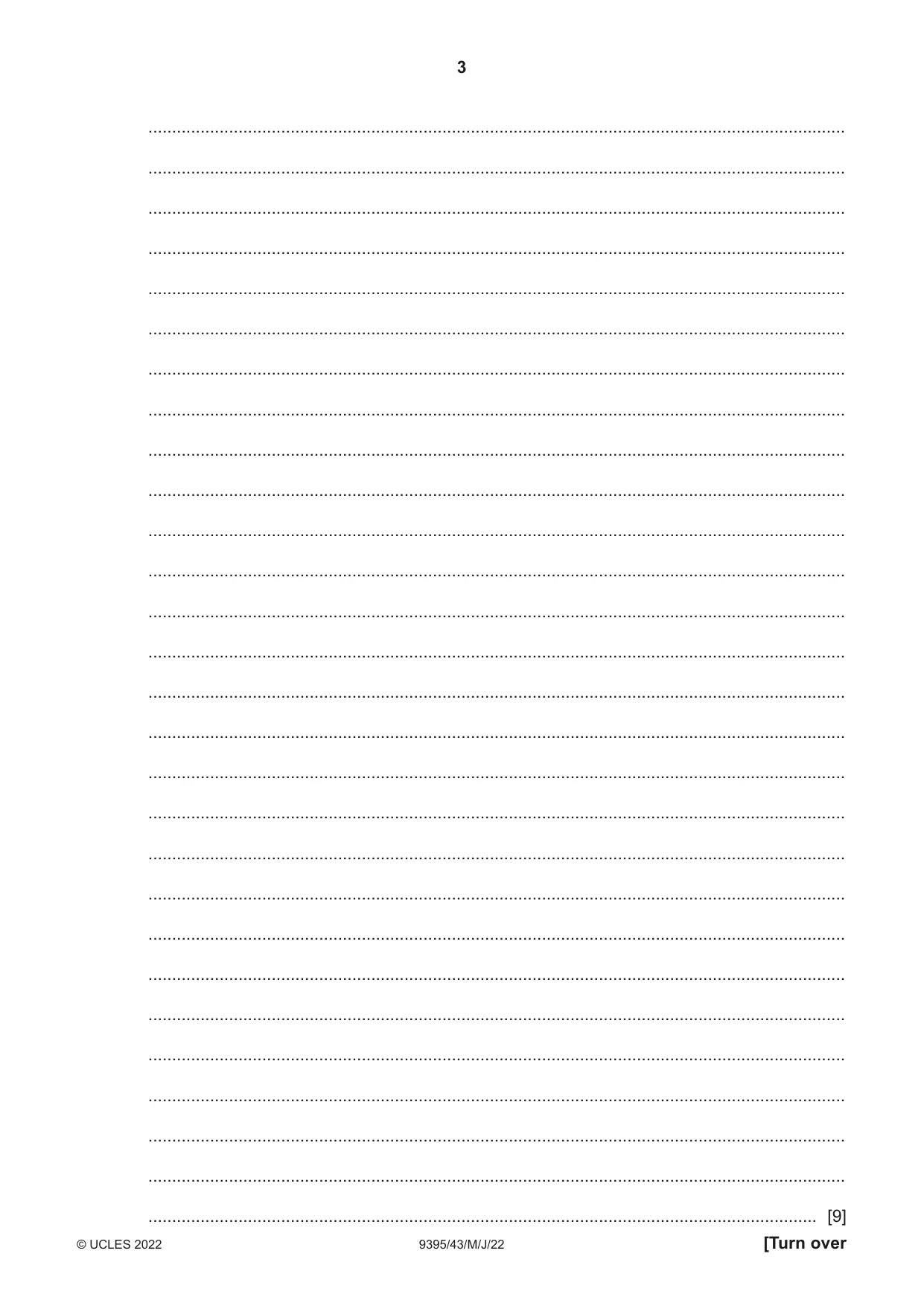 Cambridge A Level Travel and Tourism 9395 2022 May/June Paper 4 · Variant 3 question paper, page 3 of 12