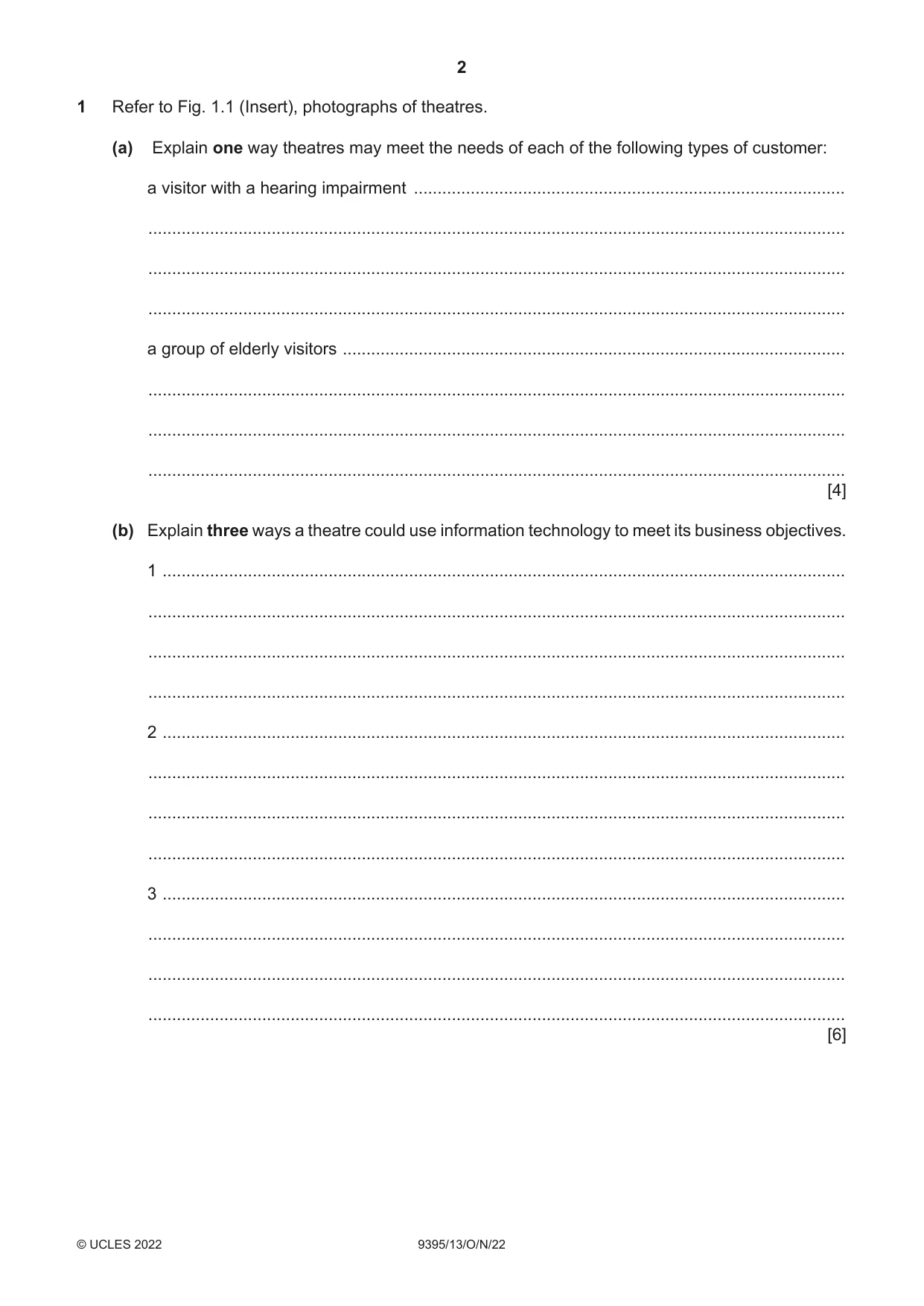 Cambridge A Level Travel and Tourism 9395 2022 Oct/Nov Paper 1 · Variant 3 question paper, page 2 of 16