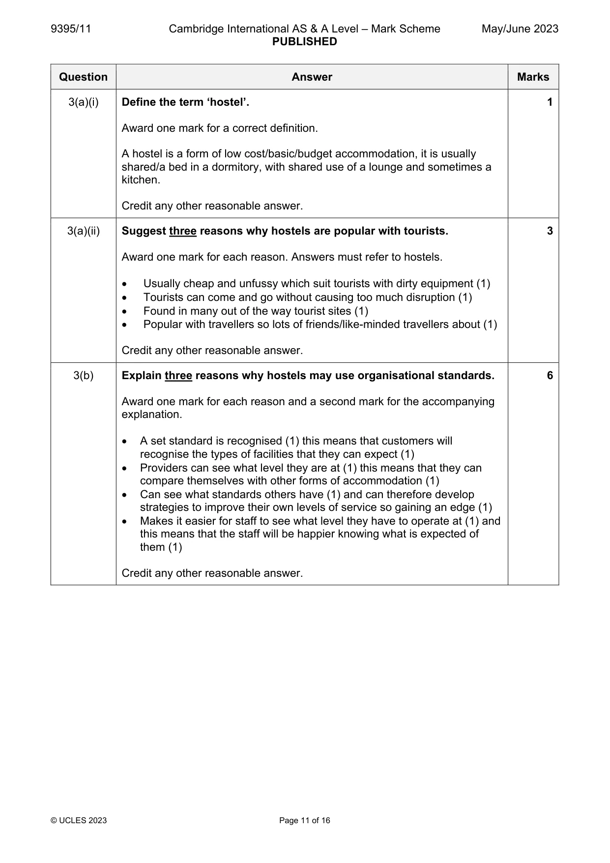 Mark scheme, page 11 of 16