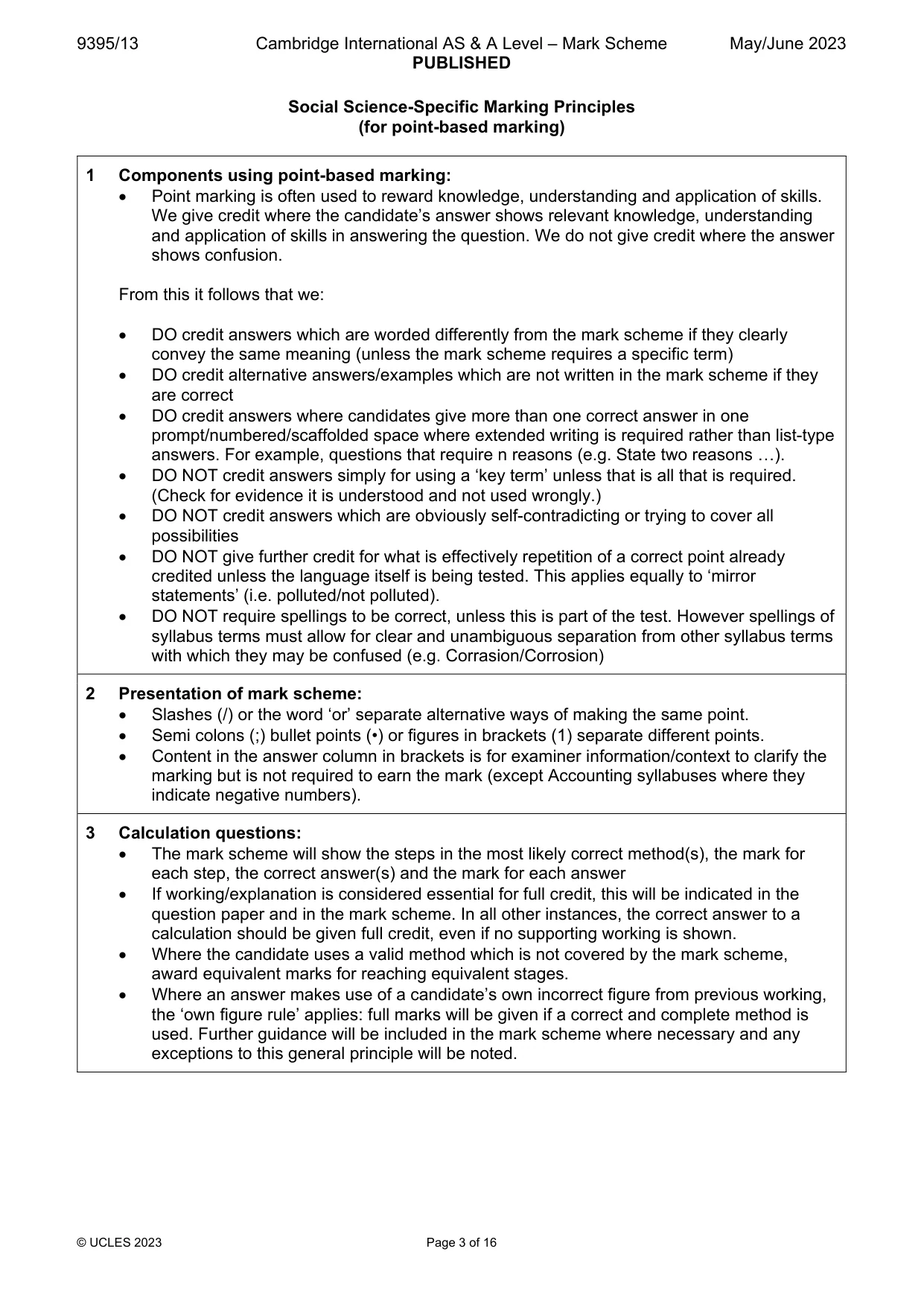 Mark scheme, page 3 of 16