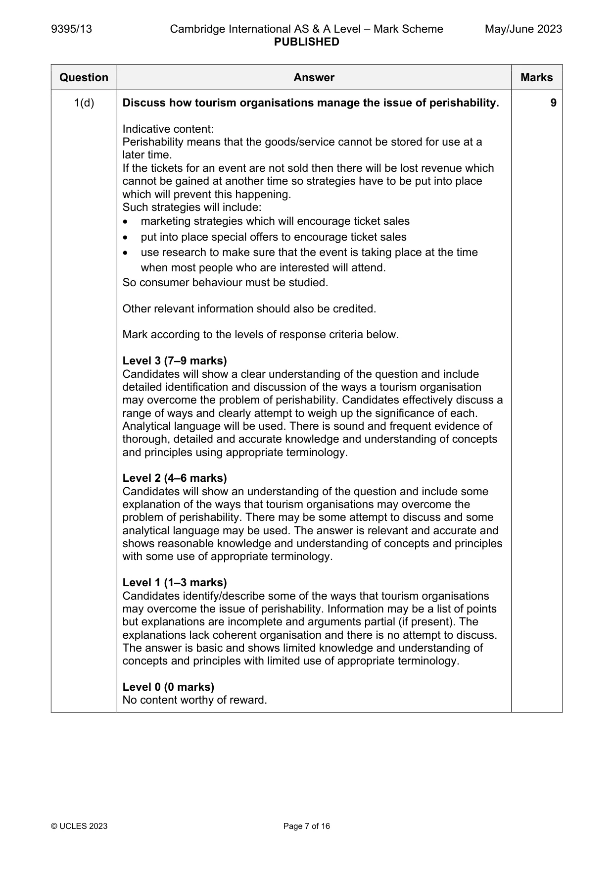 Mark scheme, page 7 of 16