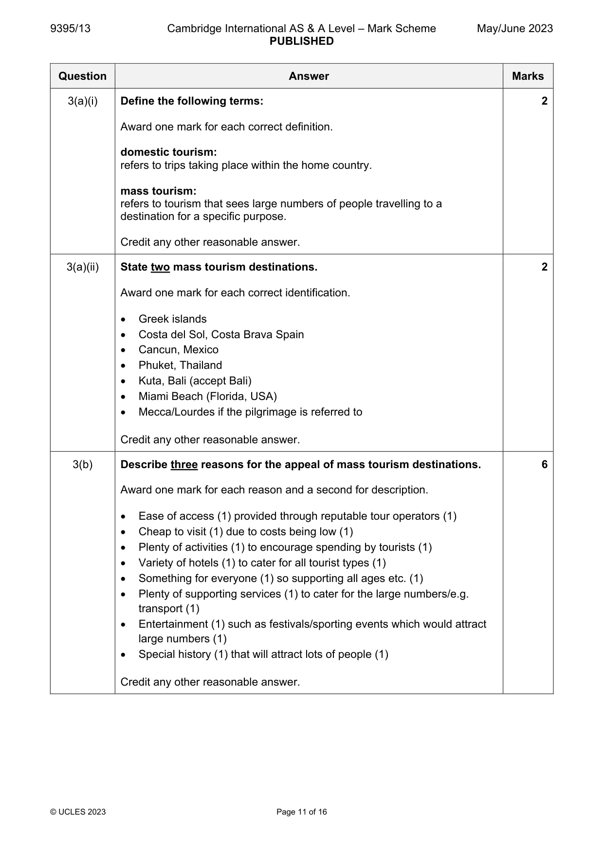 Mark scheme, page 11 of 16