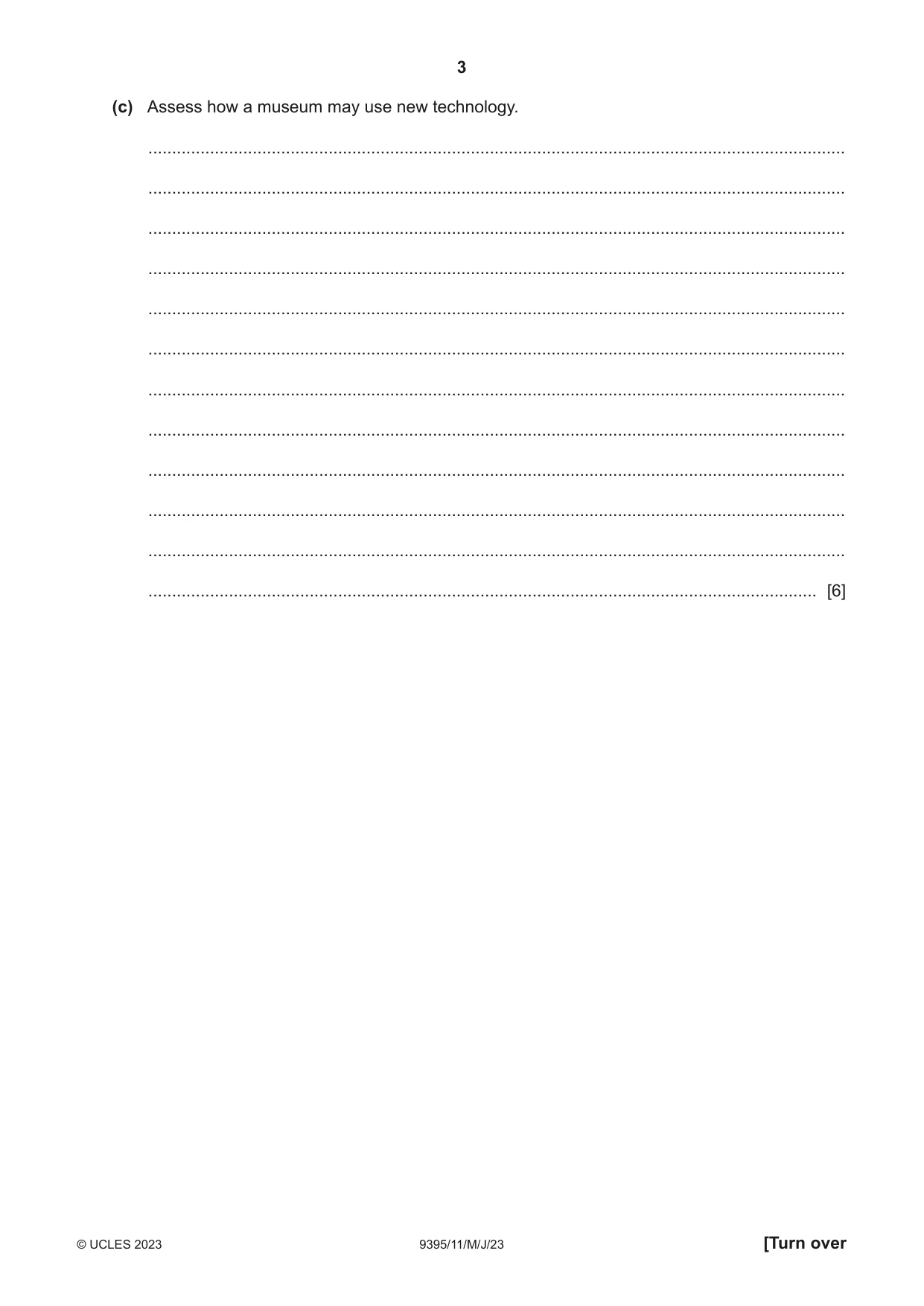 Cambridge A Level Travel and Tourism 9395 2023 May/June Paper 1 · Variant 1 question paper, page 3 of 16