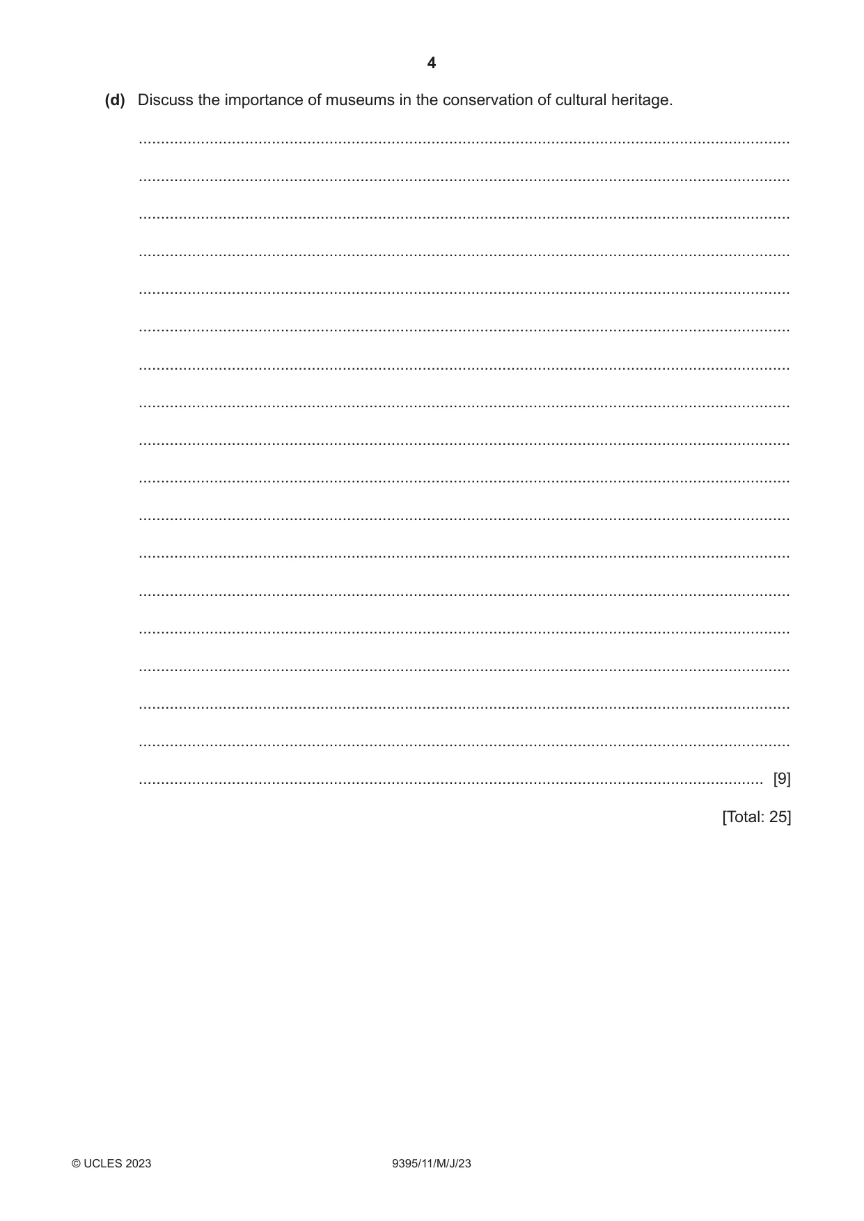 Cambridge A Level Travel and Tourism 9395 2023 May/June Paper 1 · Variant 1 question paper, page 4 of 16