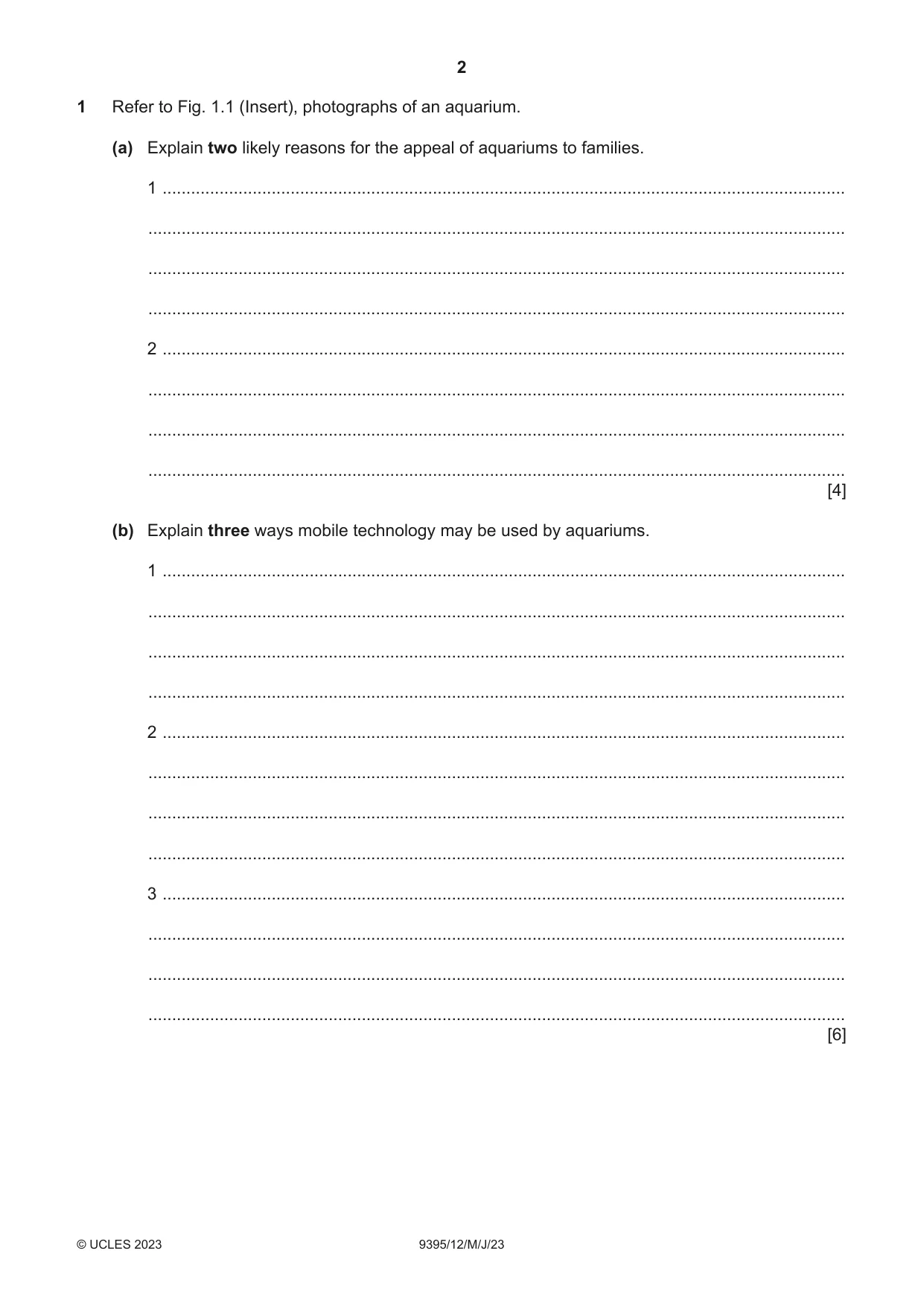 Cambridge A Level Travel and Tourism 9395 2023 May/June Paper 1 · Variant 2 question paper, page 2 of 16