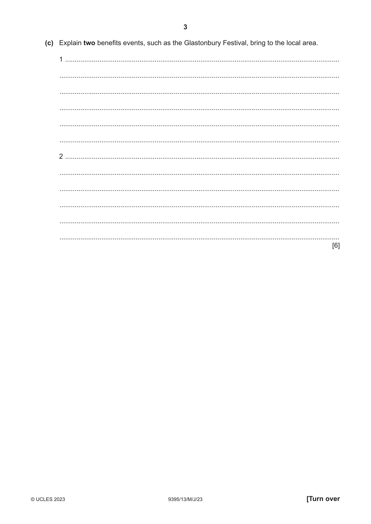 Cambridge A Level Travel and Tourism 9395 2023 May/June Paper 1 · Variant 3 question paper, page 3 of 16