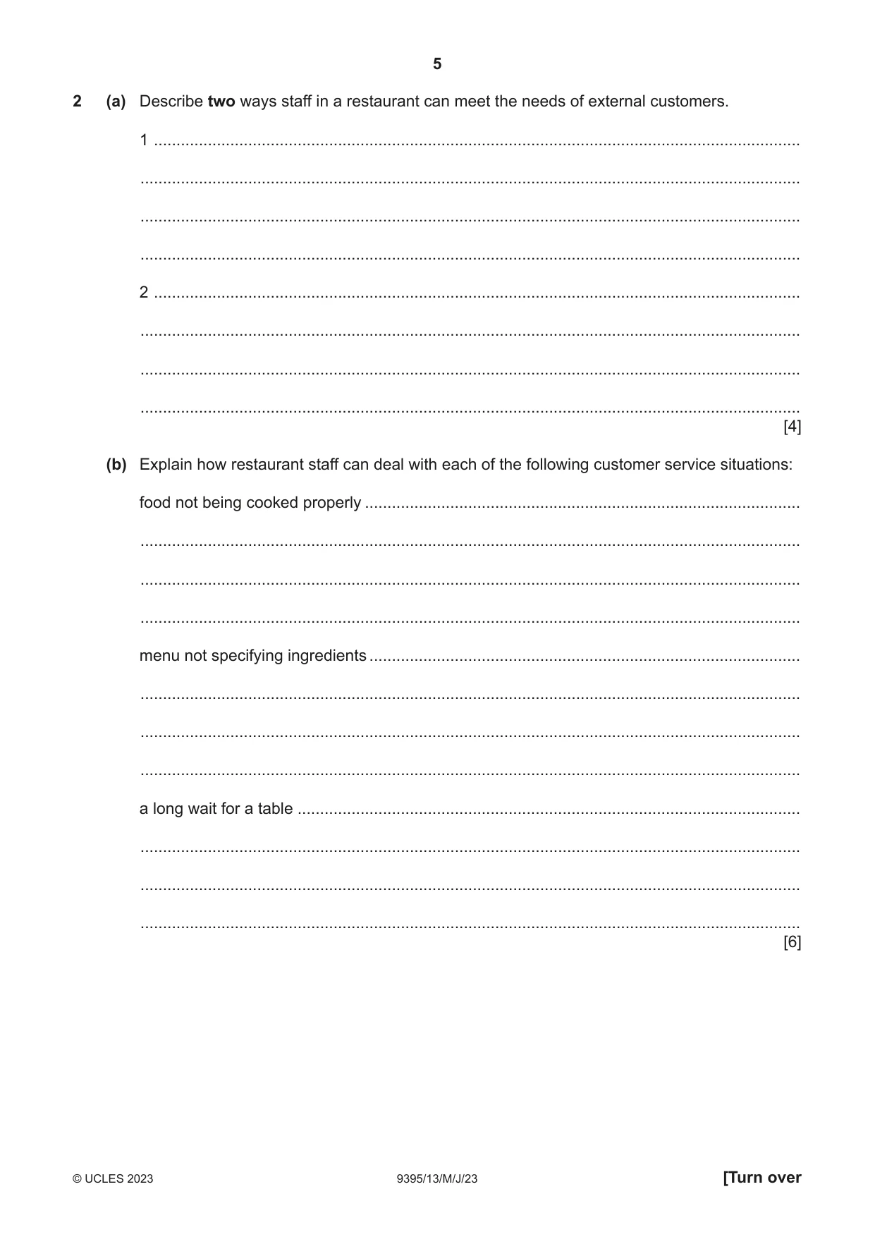Cambridge A Level Travel and Tourism 9395 2023 May/June Paper 1 · Variant 3 question paper, page 5 of 16