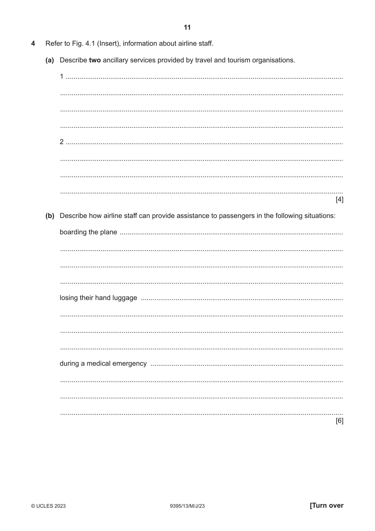 Cambridge A Level Travel and Tourism 9395 2023 May/June Paper 1 · Variant 3 question paper, page 11 of 16