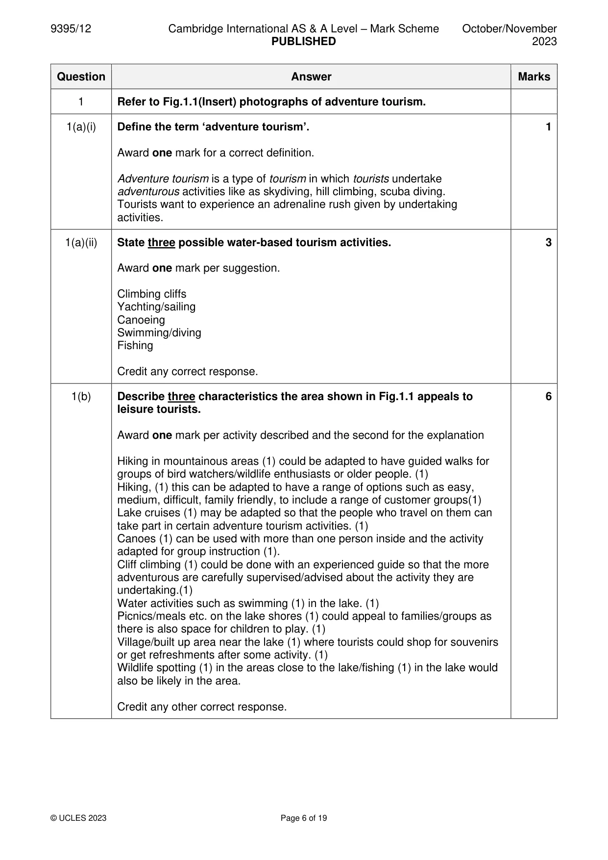 Mark scheme, page 6 of 19