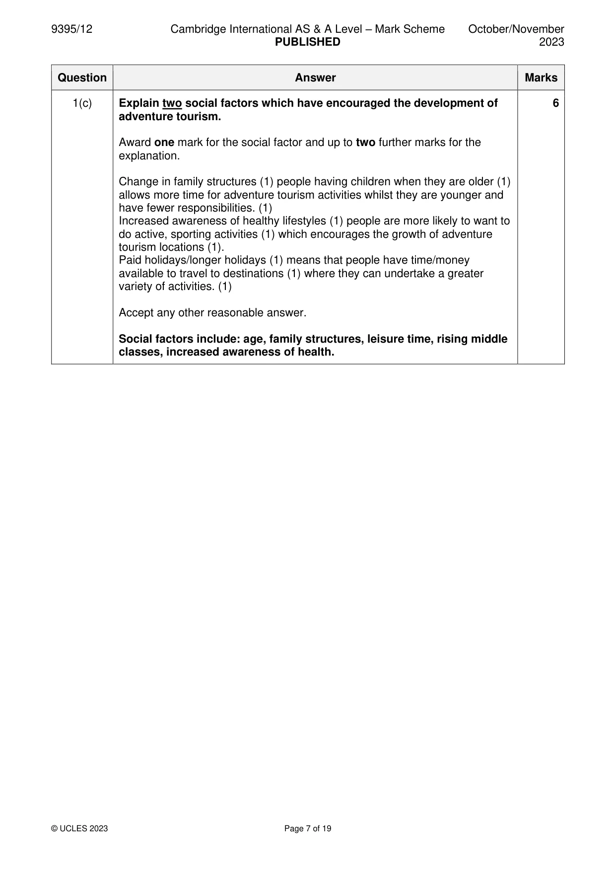 Mark scheme, page 7 of 19
